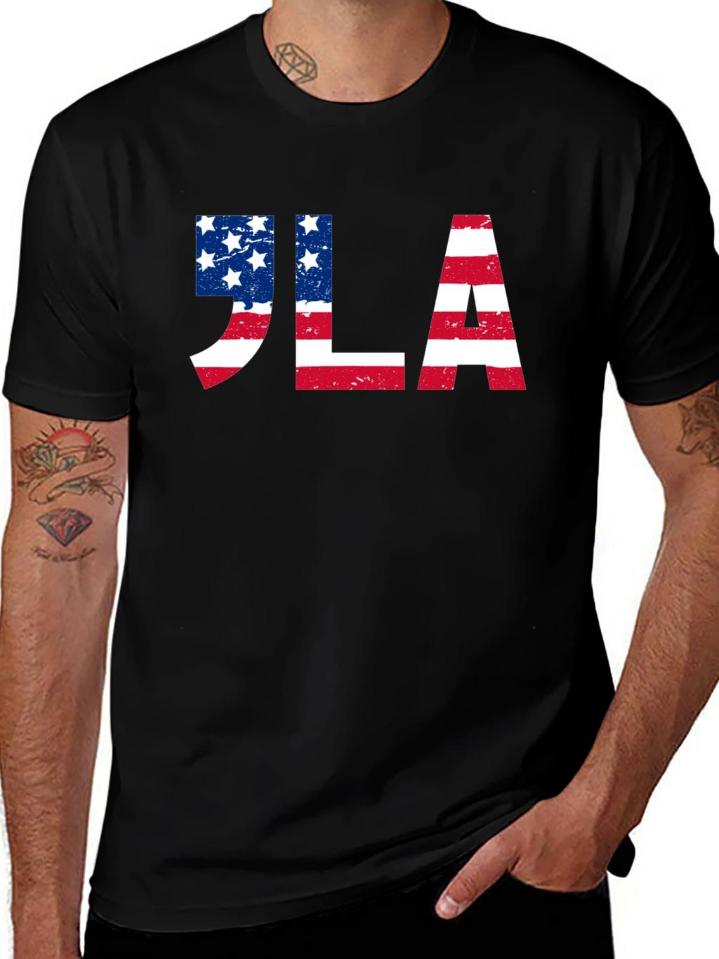 JLA American Flag Graphic Tee - Patriotic Design