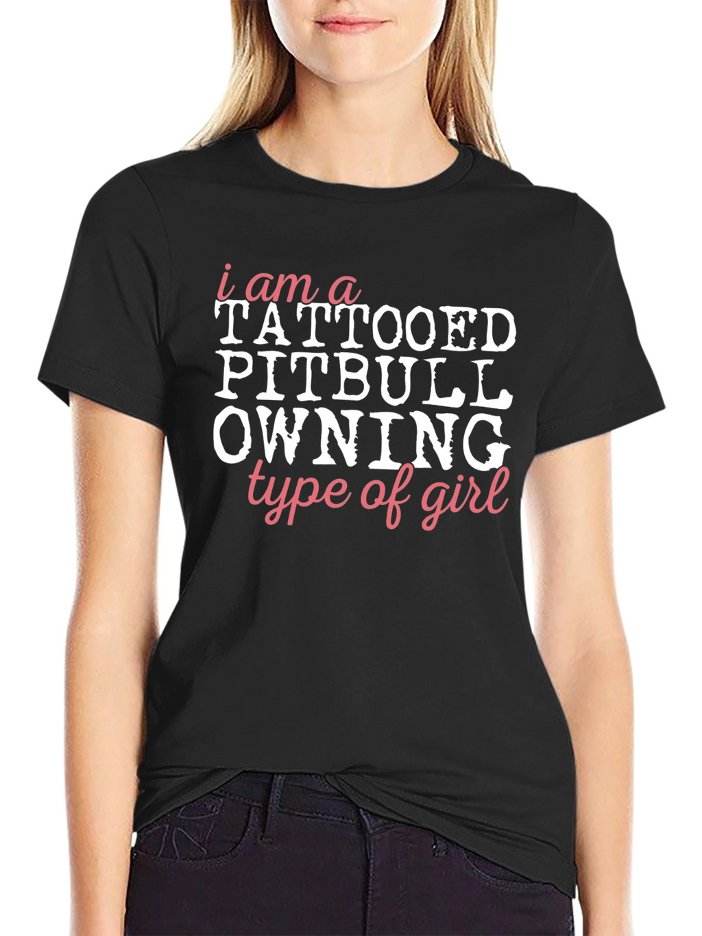 Tattooed Pitbull Owning Girl Graphic Tee