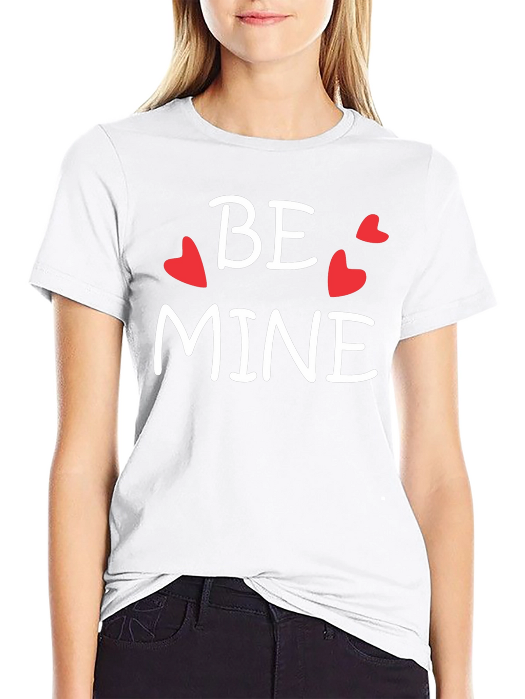 Be Mine Valentines Day Graphic Tee - Black Cotton