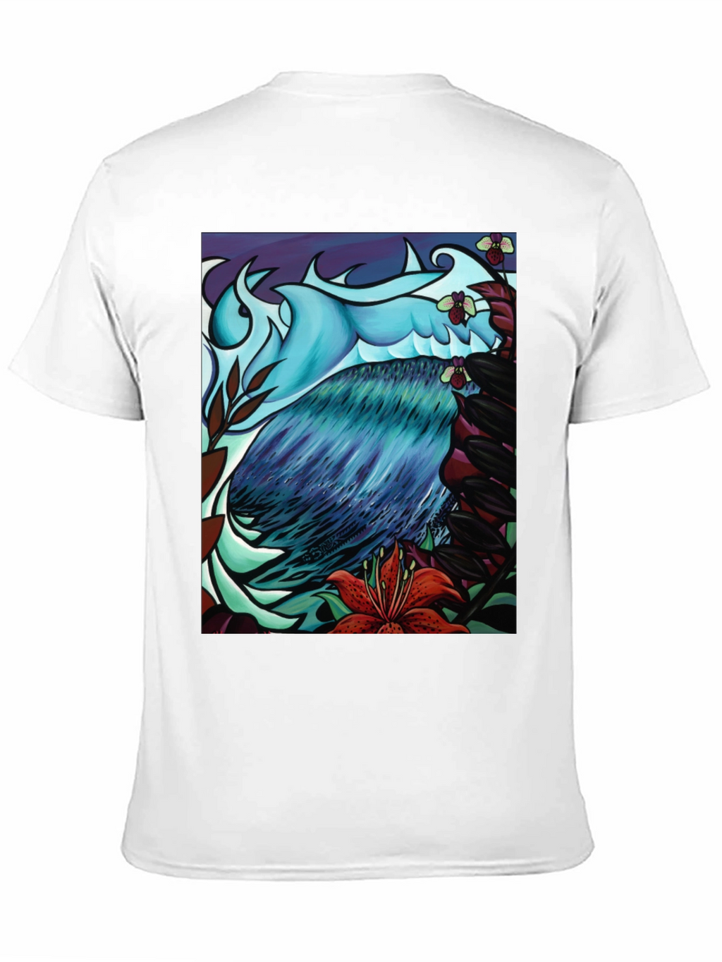 Artistic Bird & Floral Graphic Tee