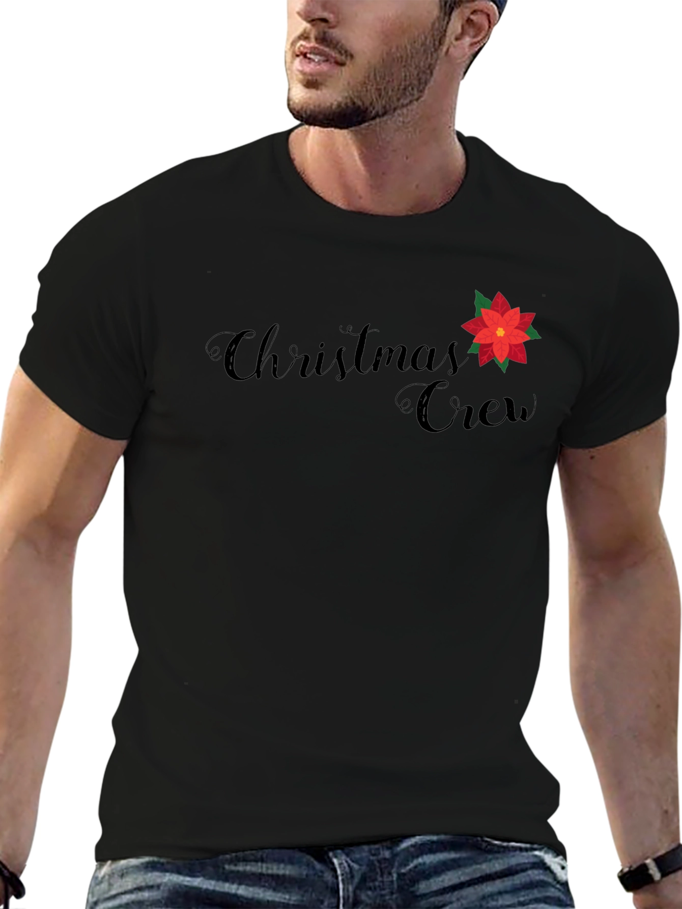 Christmas Crew Graphic Tee - Holiday Festive Shirt