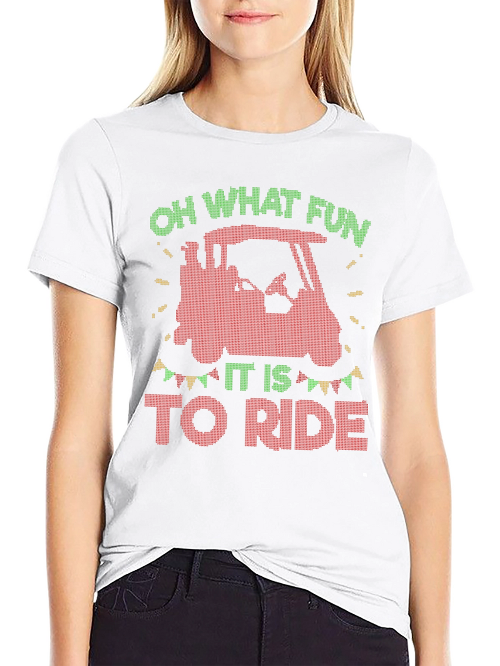 Oh What Fun to Ride Christmas Golf Cart T-Shirt