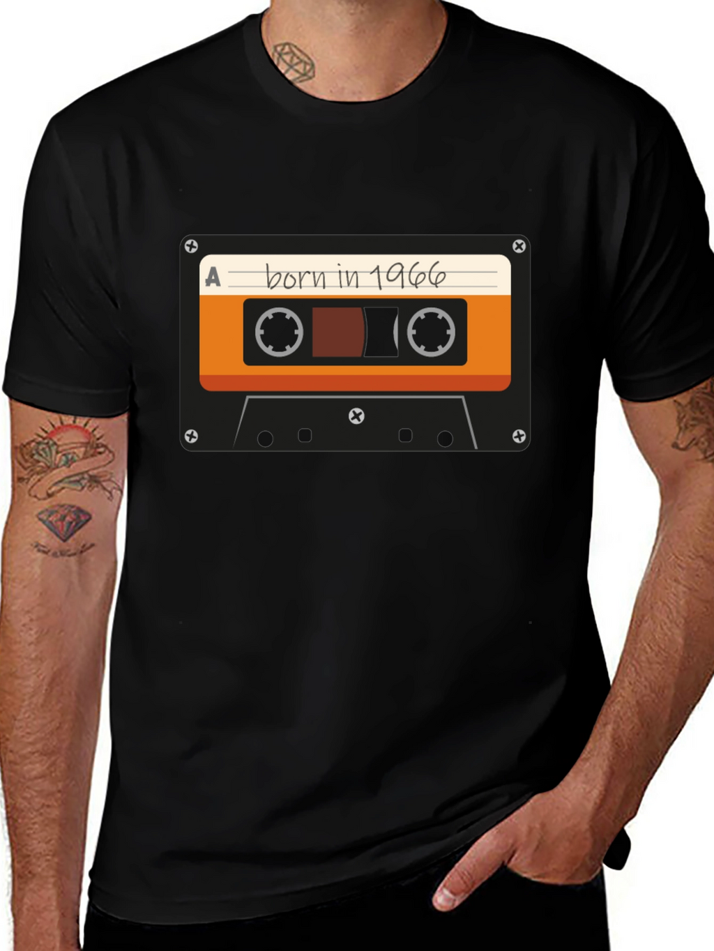 Born in 1966 Cassette Tape Graphic T-Shirt