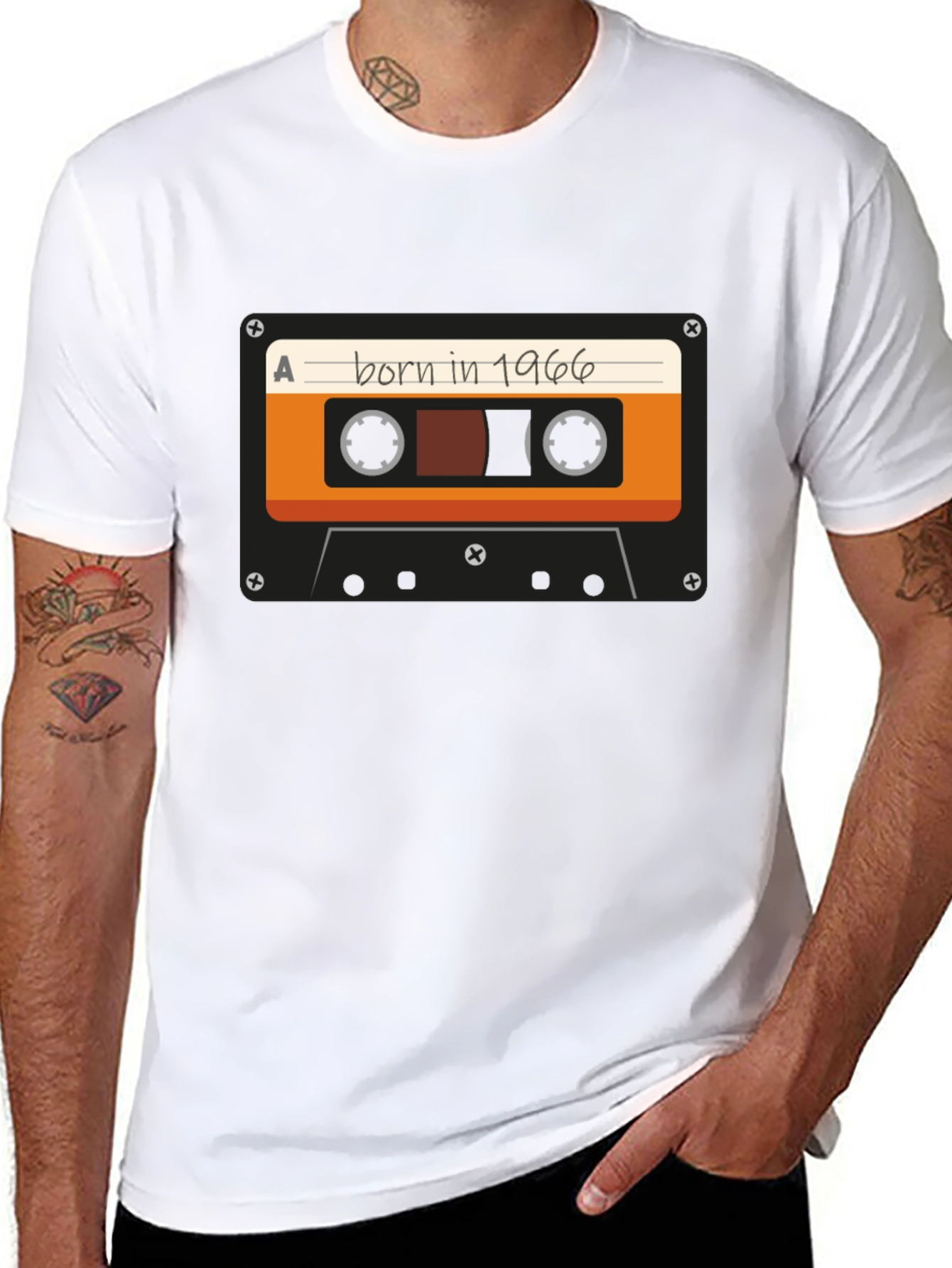 Born in 1966 Cassette Tape Graphic T-Shirt