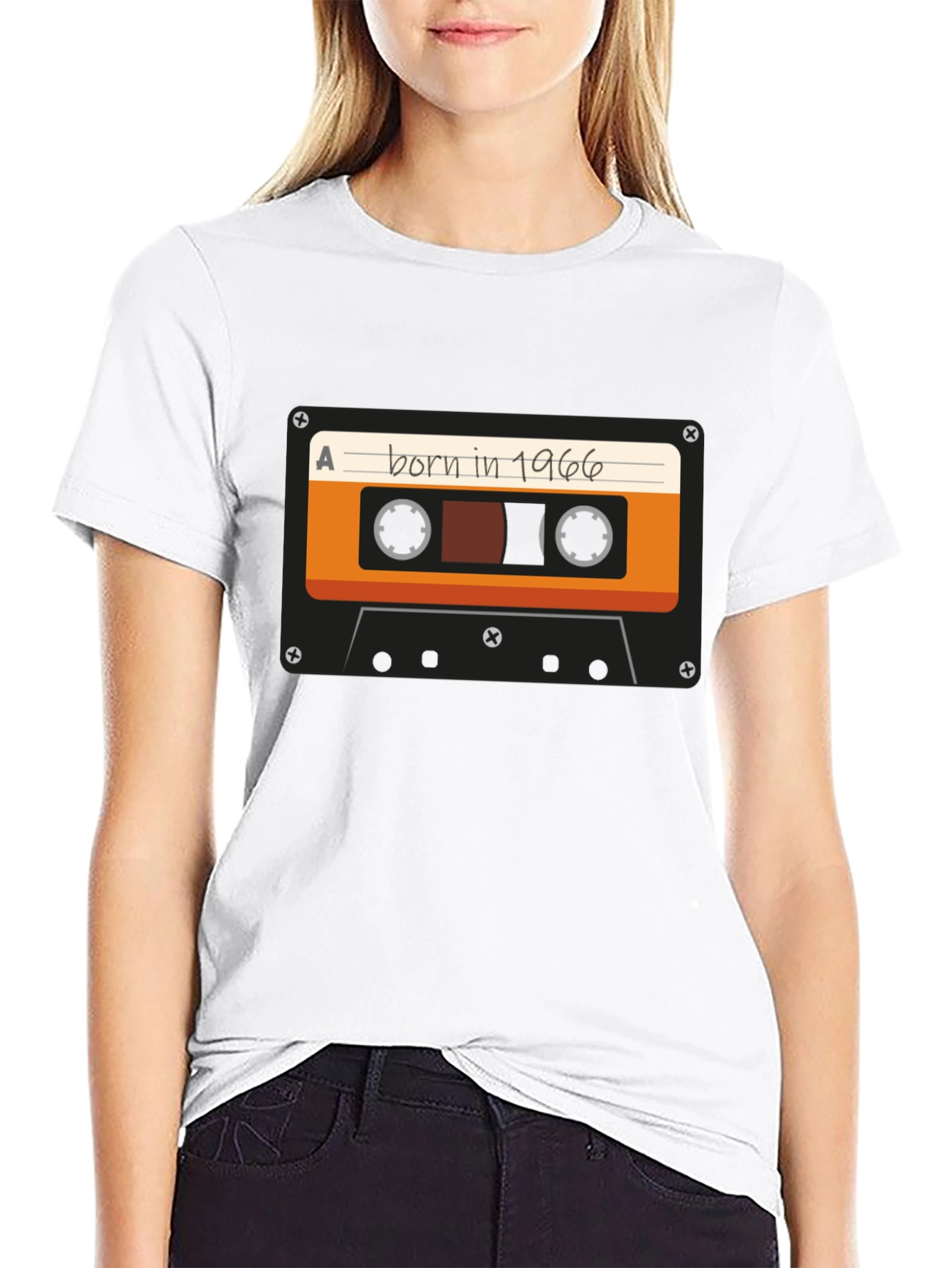 Born in 1966 Cassette Tape Graphic T-Shirt