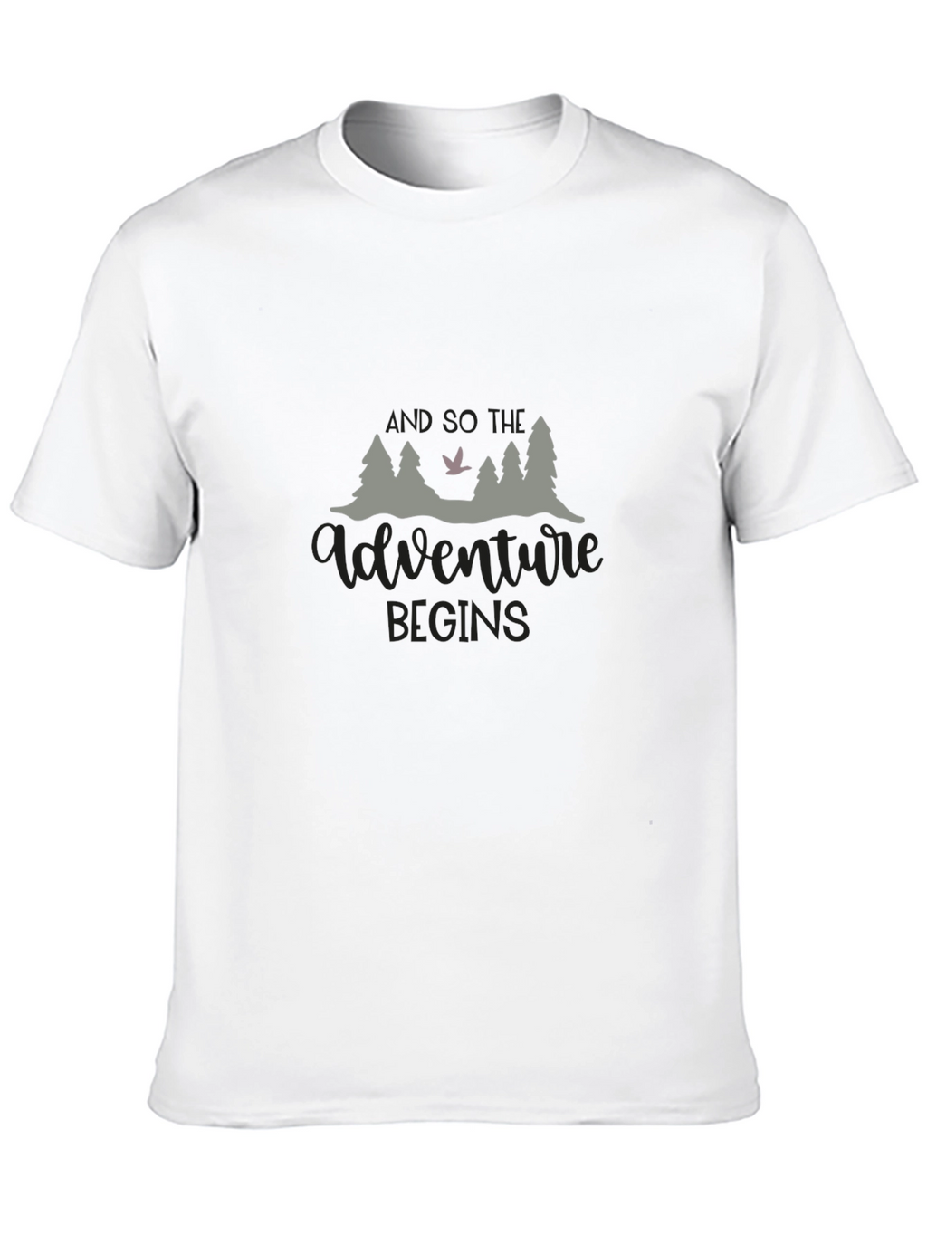 Adventure Begins Black Graphic Tee