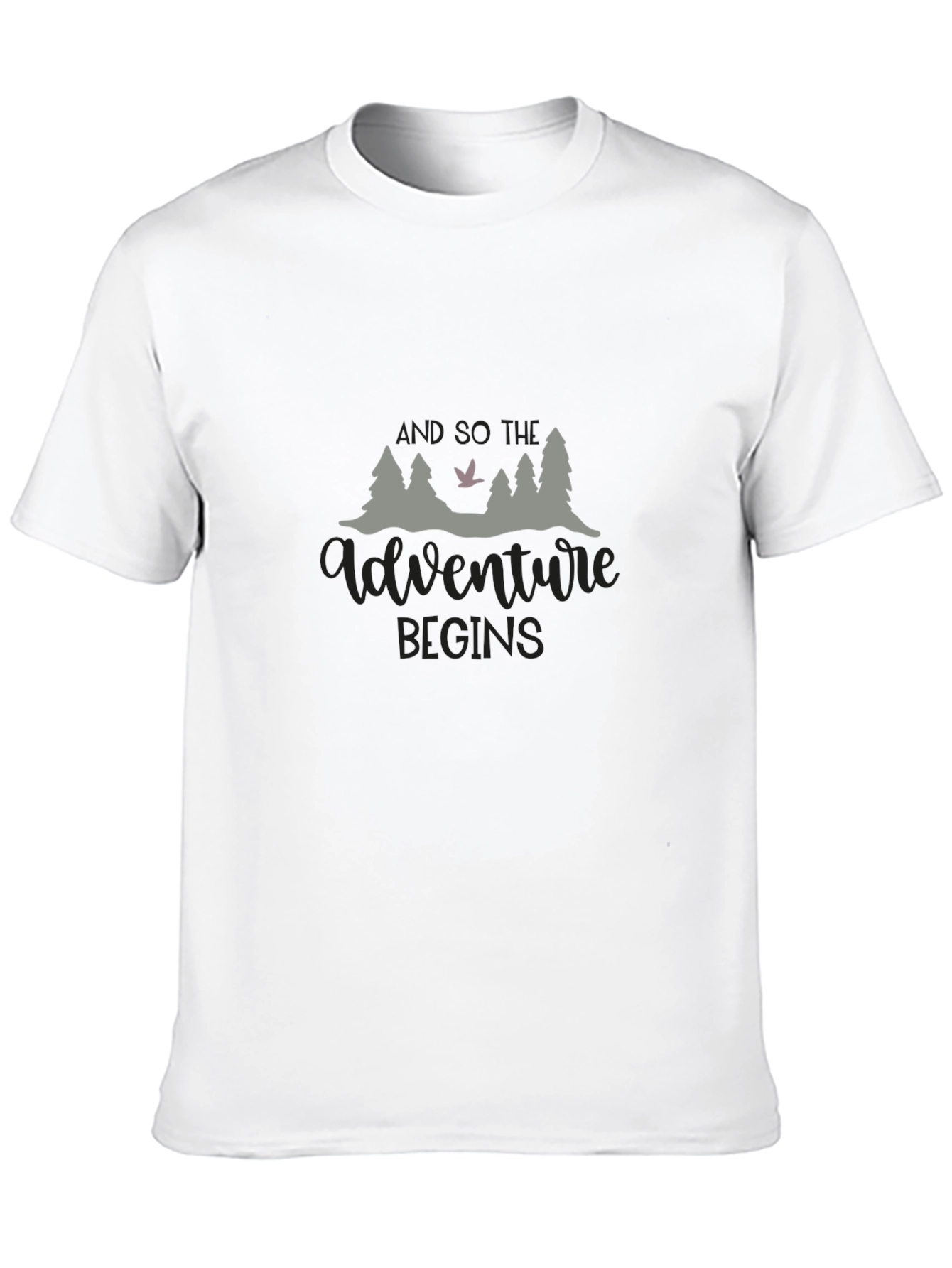 Adventure Begins Black Graphic Tee