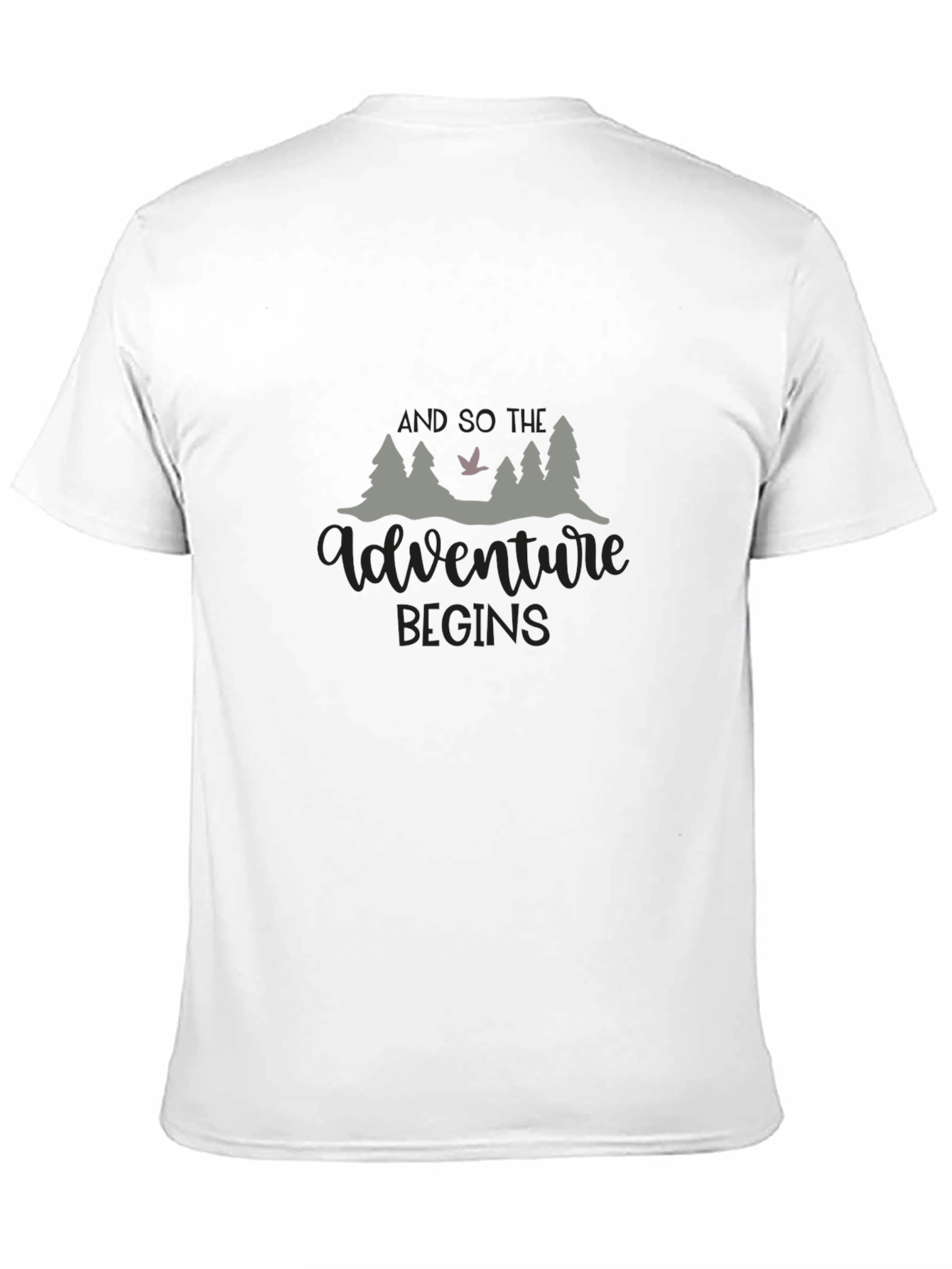 Adventure Begins Black Graphic Tee