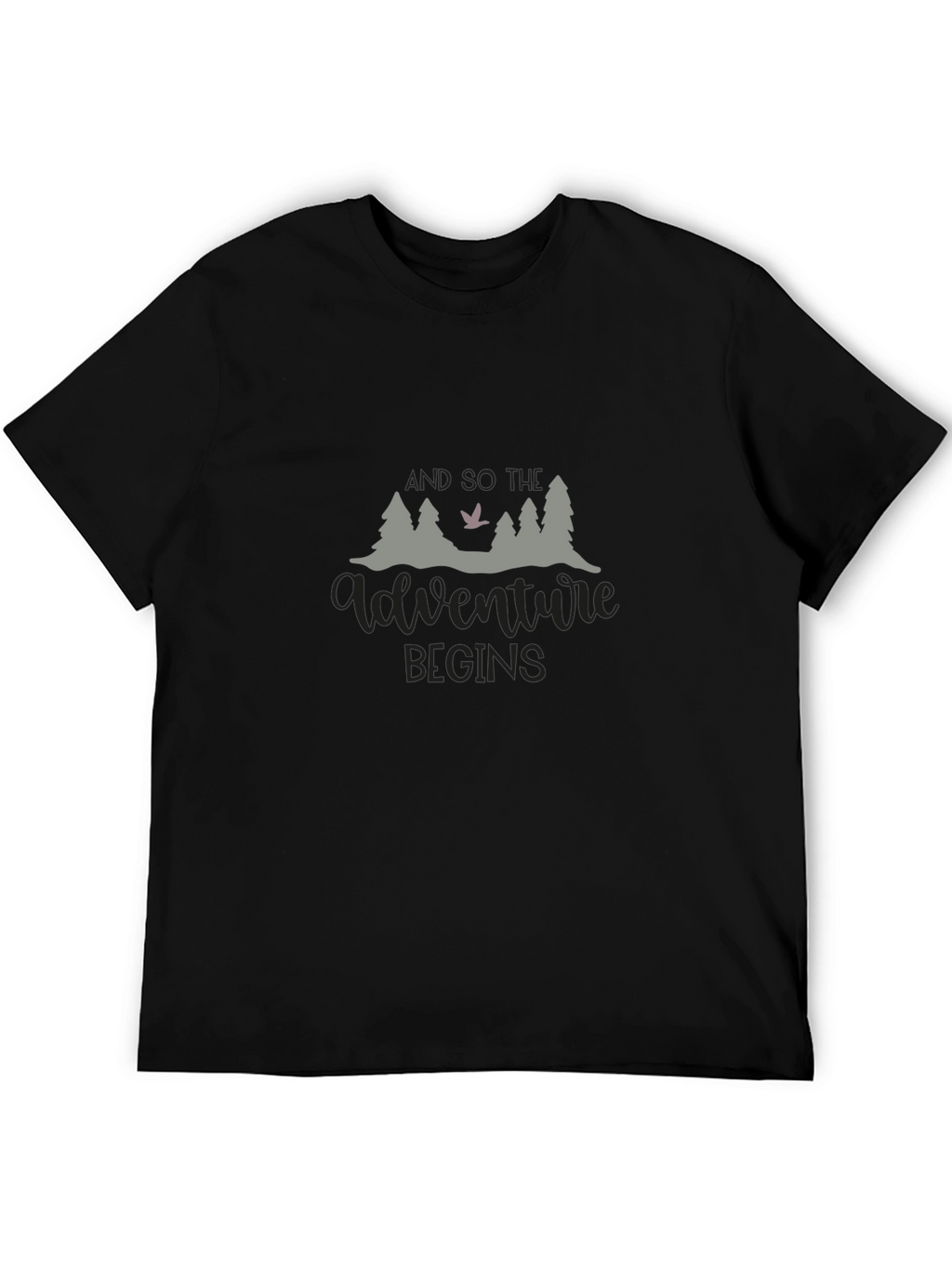 Adventure Begins Black Graphic Tee