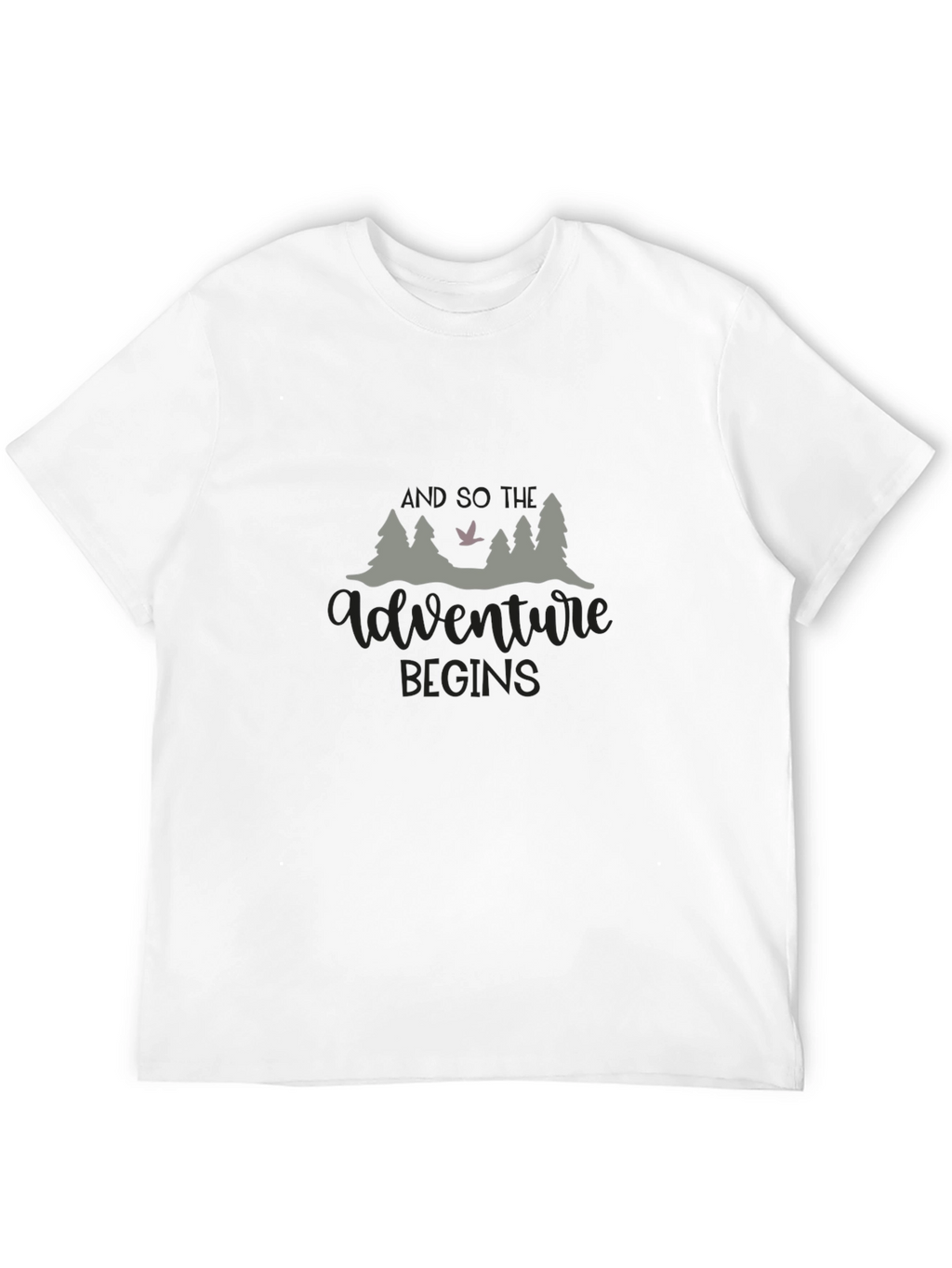 Adventure Begins Black Graphic Tee