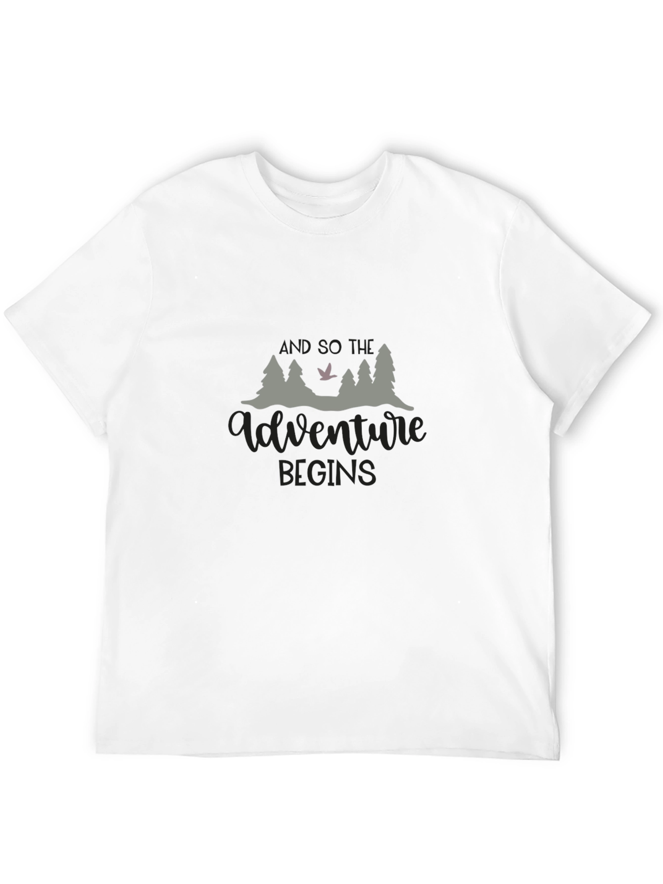 Adventure Begins Black Graphic Tee