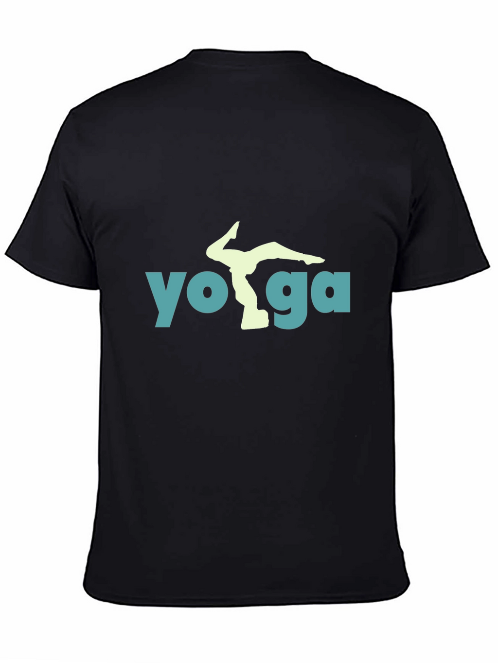 Yoga Pose Graphic Tee - Black Cotton Blend Shirt