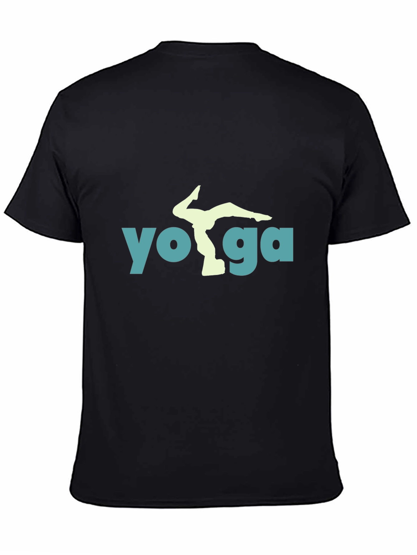 Yoga Pose Graphic Tee - Black Cotton Blend Shirt