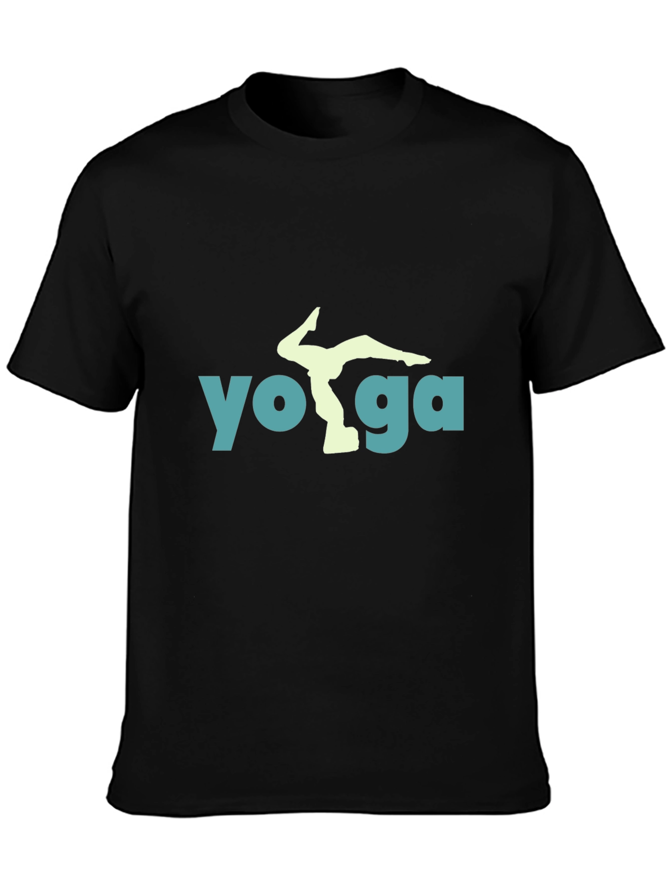 Yoga Pose Graphic Tee - Black Cotton Blend Shirt
