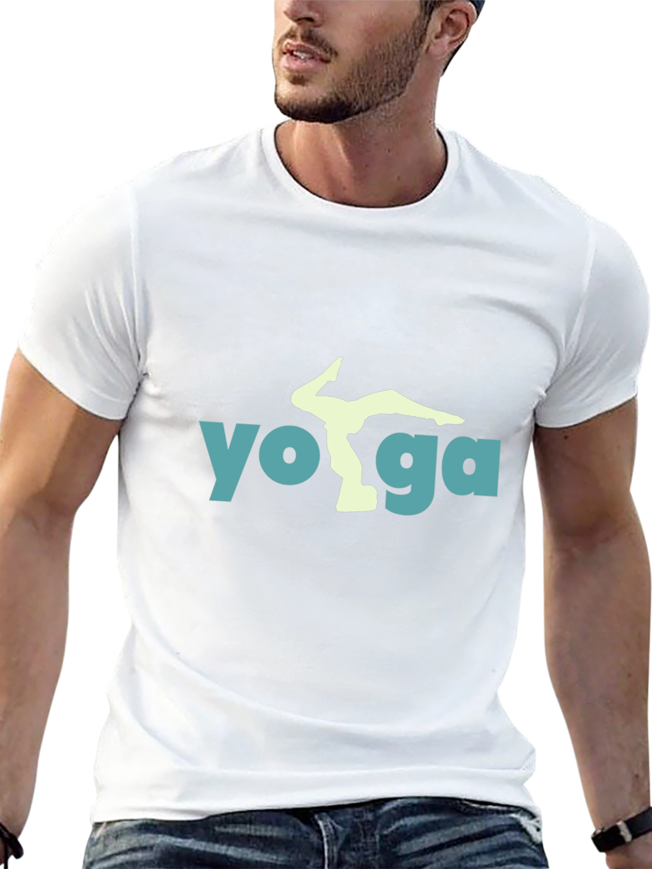 Yoga Pose Graphic Tee - Black Cotton Blend Shirt