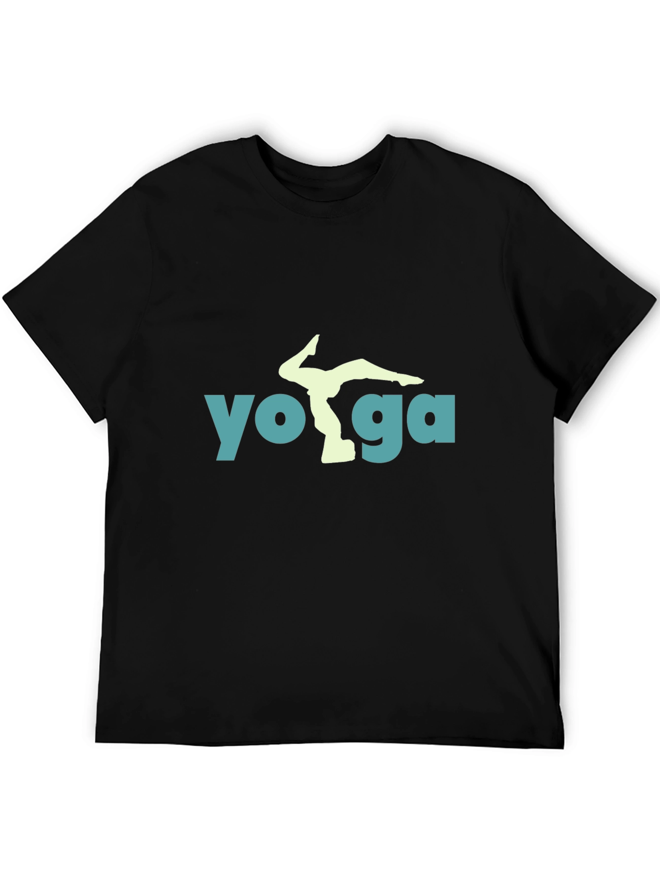 Yoga Pose Graphic Tee - Black Cotton Blend Shirt