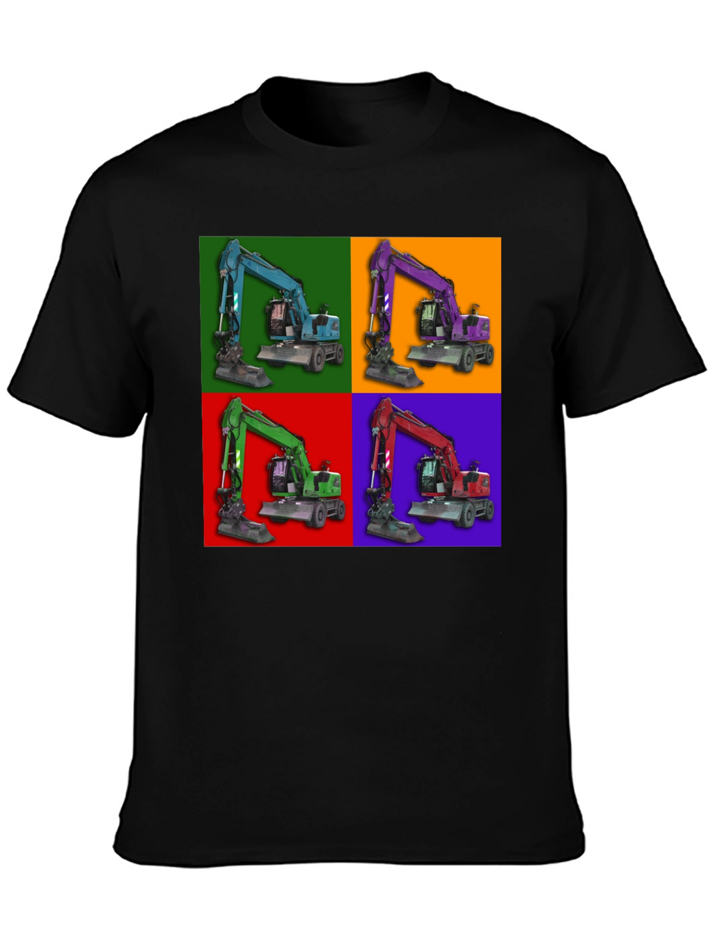 Excavator Pop Art Graphic T-Shirt