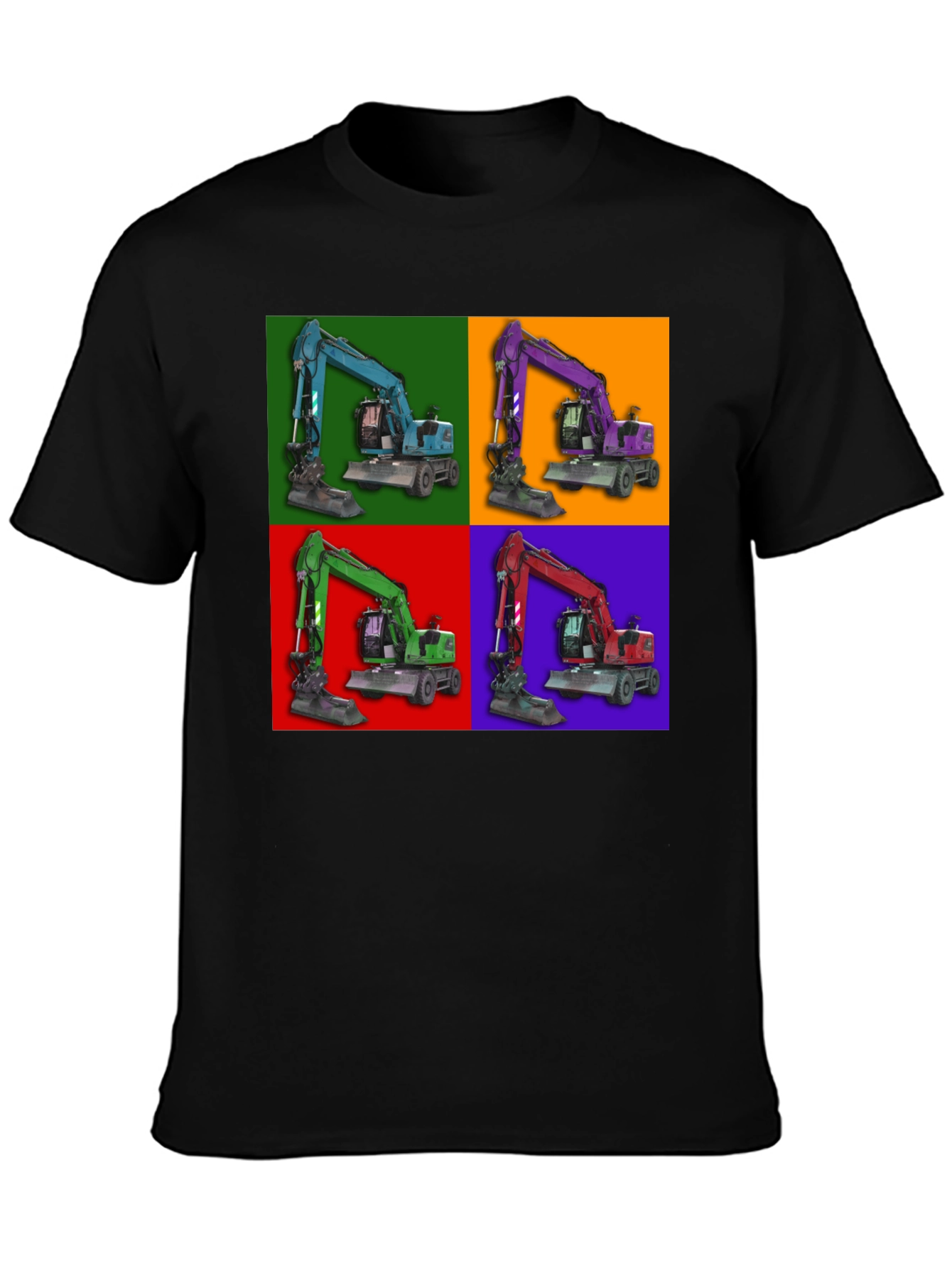 Excavator Pop Art Graphic T-Shirt