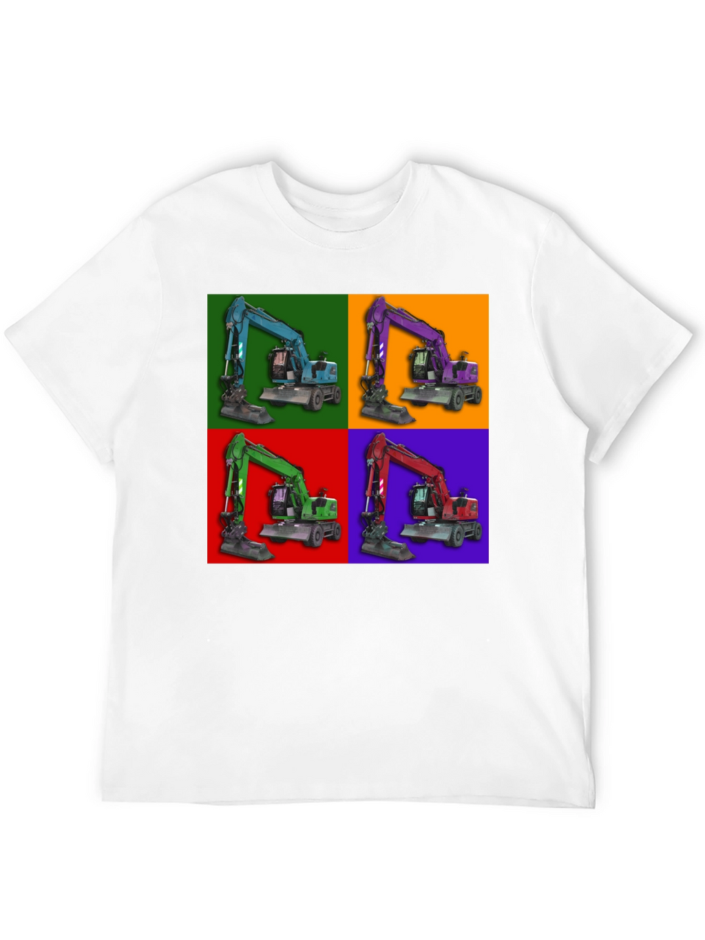Excavator Pop Art Graphic T-Shirt