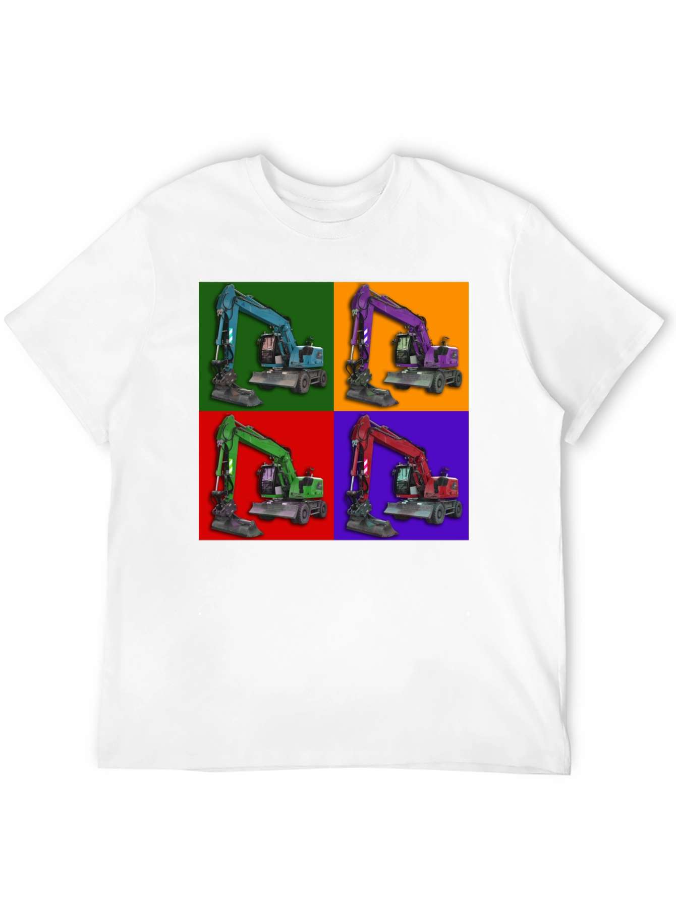 Excavator Pop Art Graphic T-Shirt