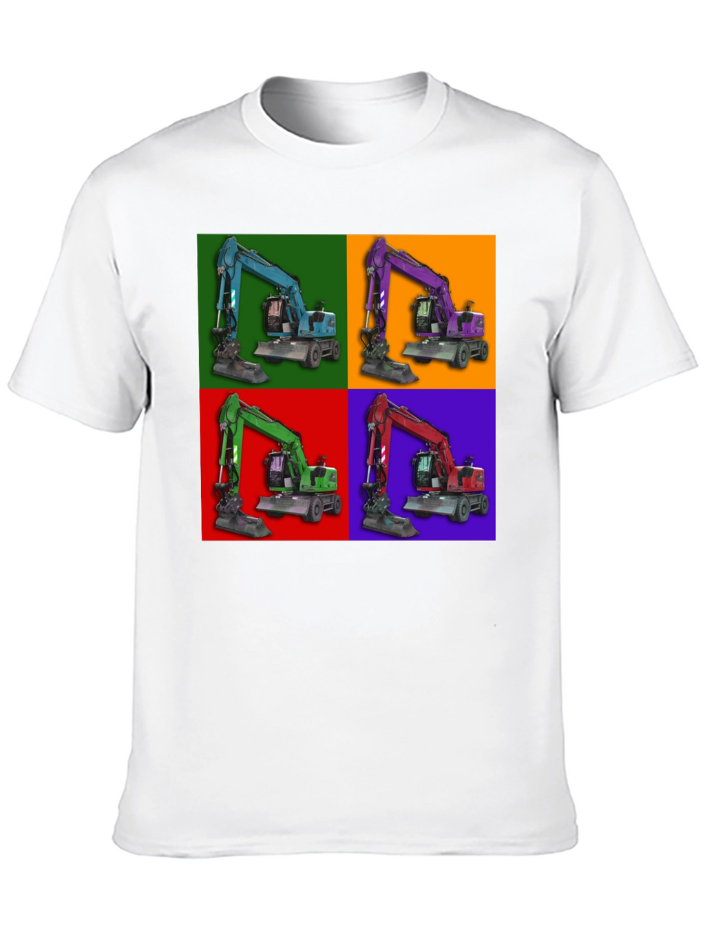 Excavator Pop Art Graphic T-Shirt