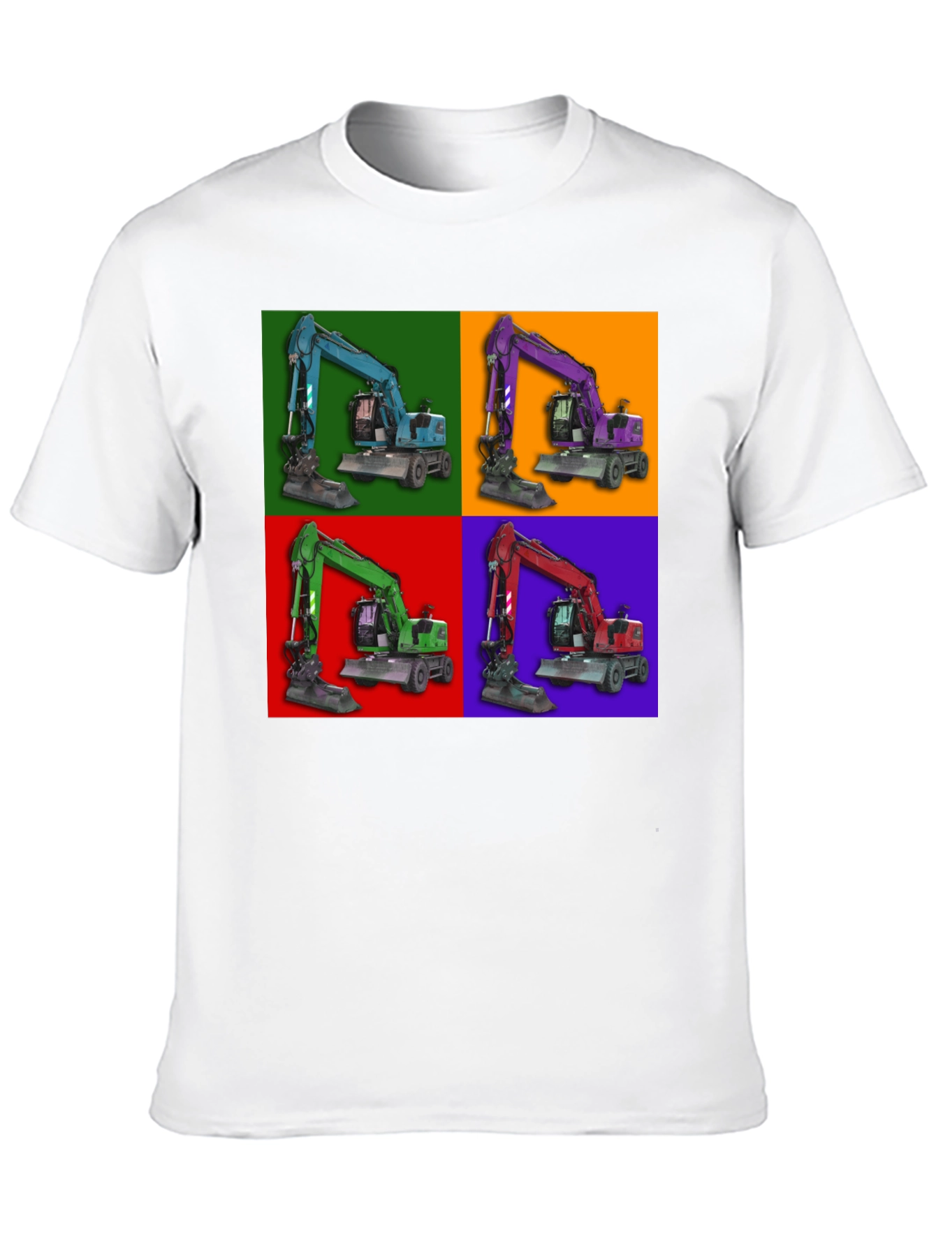 Excavator Pop Art Graphic T-Shirt