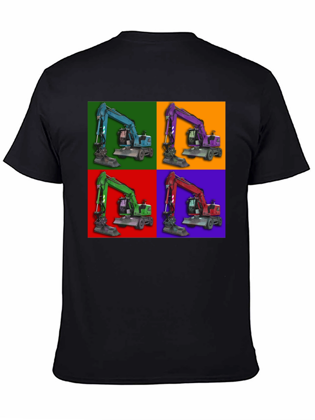 Excavator Pop Art Graphic T-Shirt