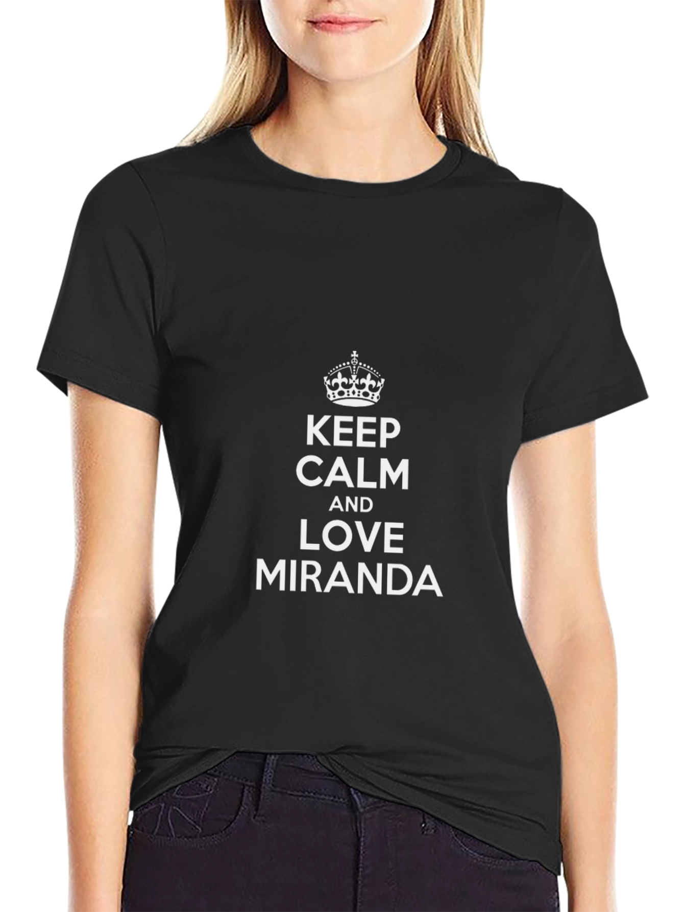 Keep Calm & Love Miranda - Black Tee