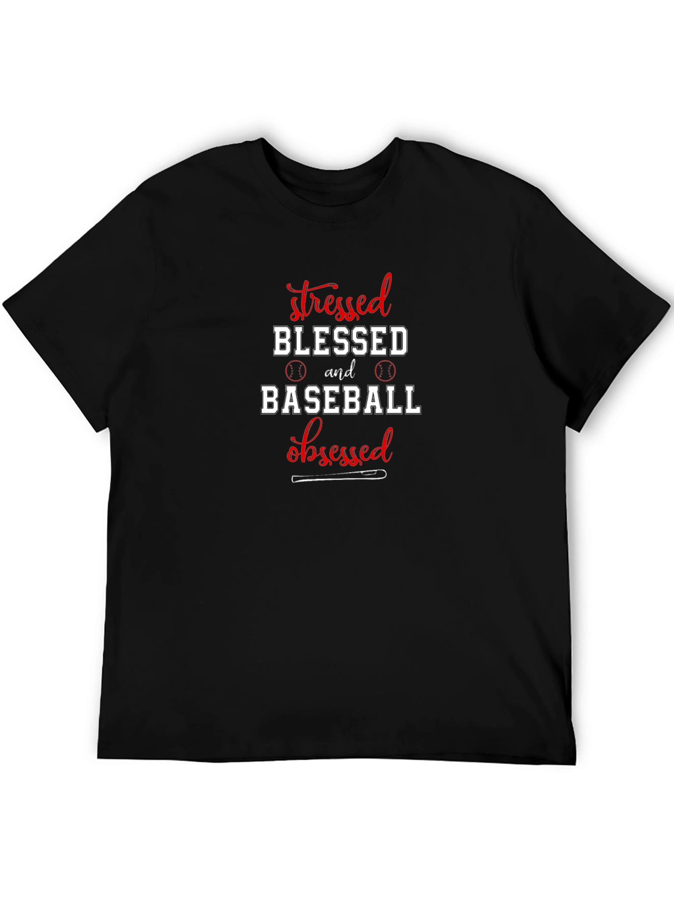 Stressed Blessed Baseball Obsessed T-Shirt