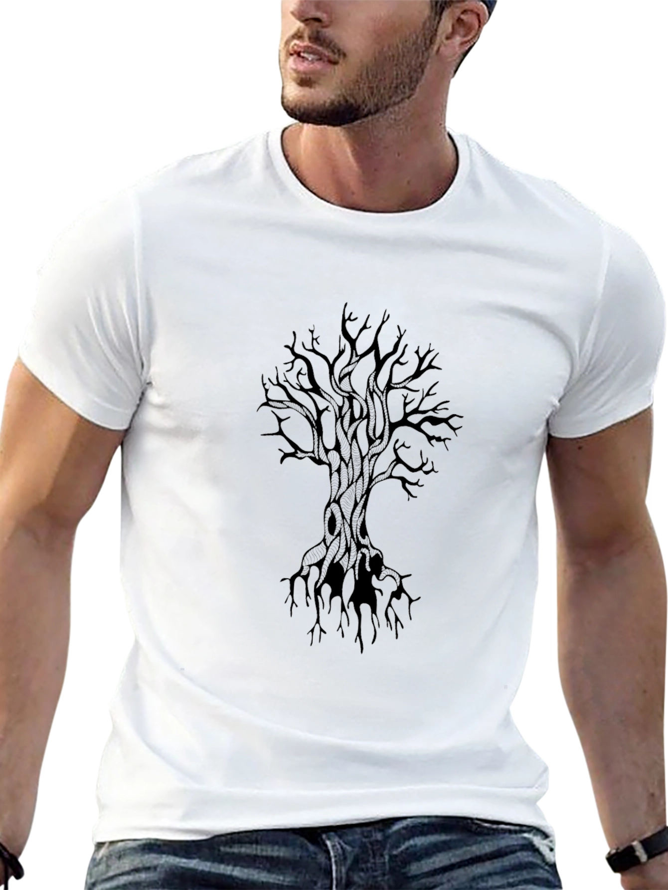 Dark Tree Graphic Tee - Mens Black T-Shirt