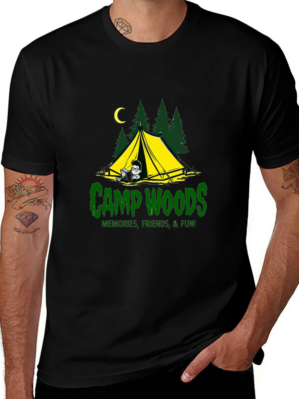 Camp Woods Graphic Tee - Memories Friends Fun!