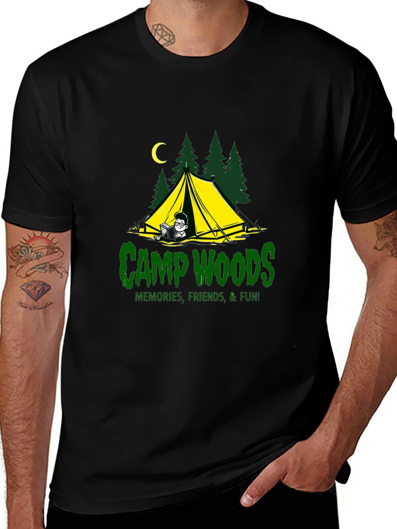 Camp Woods Graphic Tee - Memories Friends Fun!