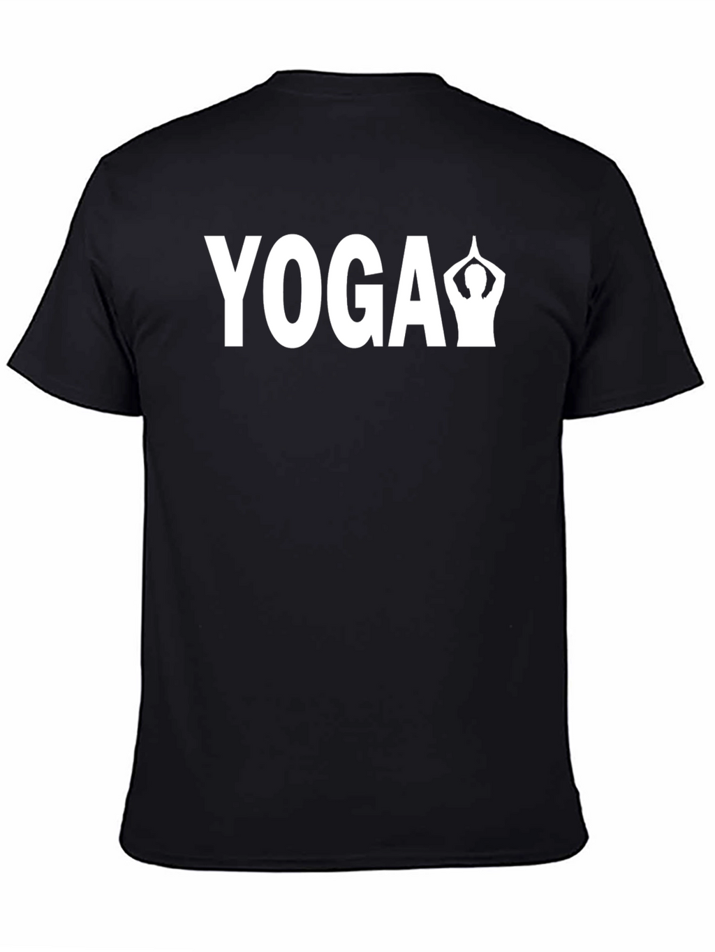 Yoga Pose Graphic Tee - Black Cotton Blend