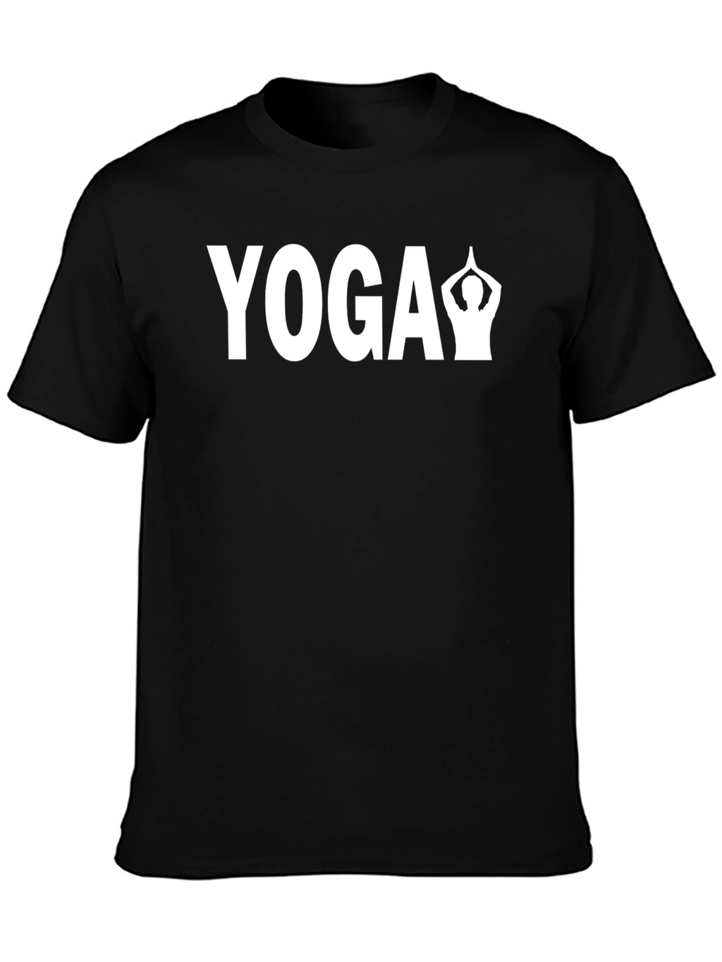 Yoga Pose Graphic Tee - Black Cotton Blend