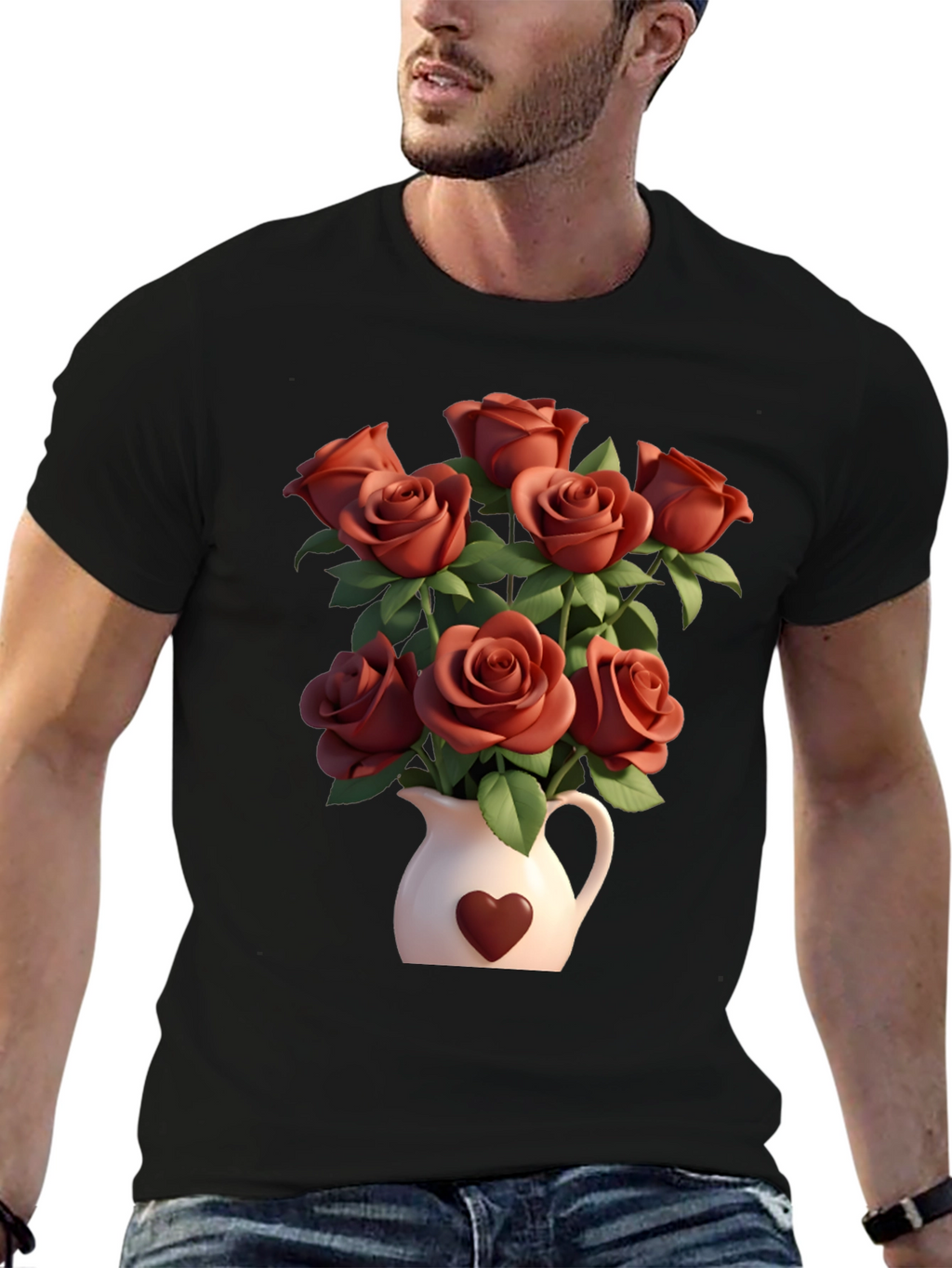 Floral Heart Vase T-Shirt
