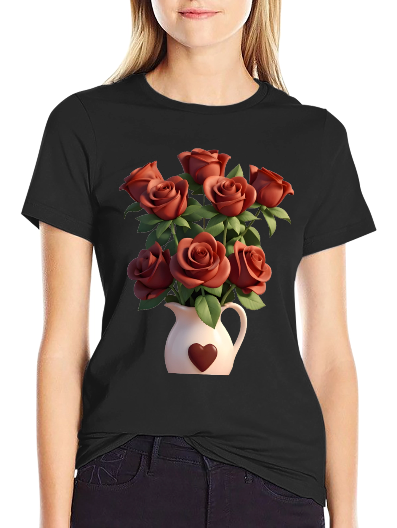 Floral Heart Vase T-Shirt