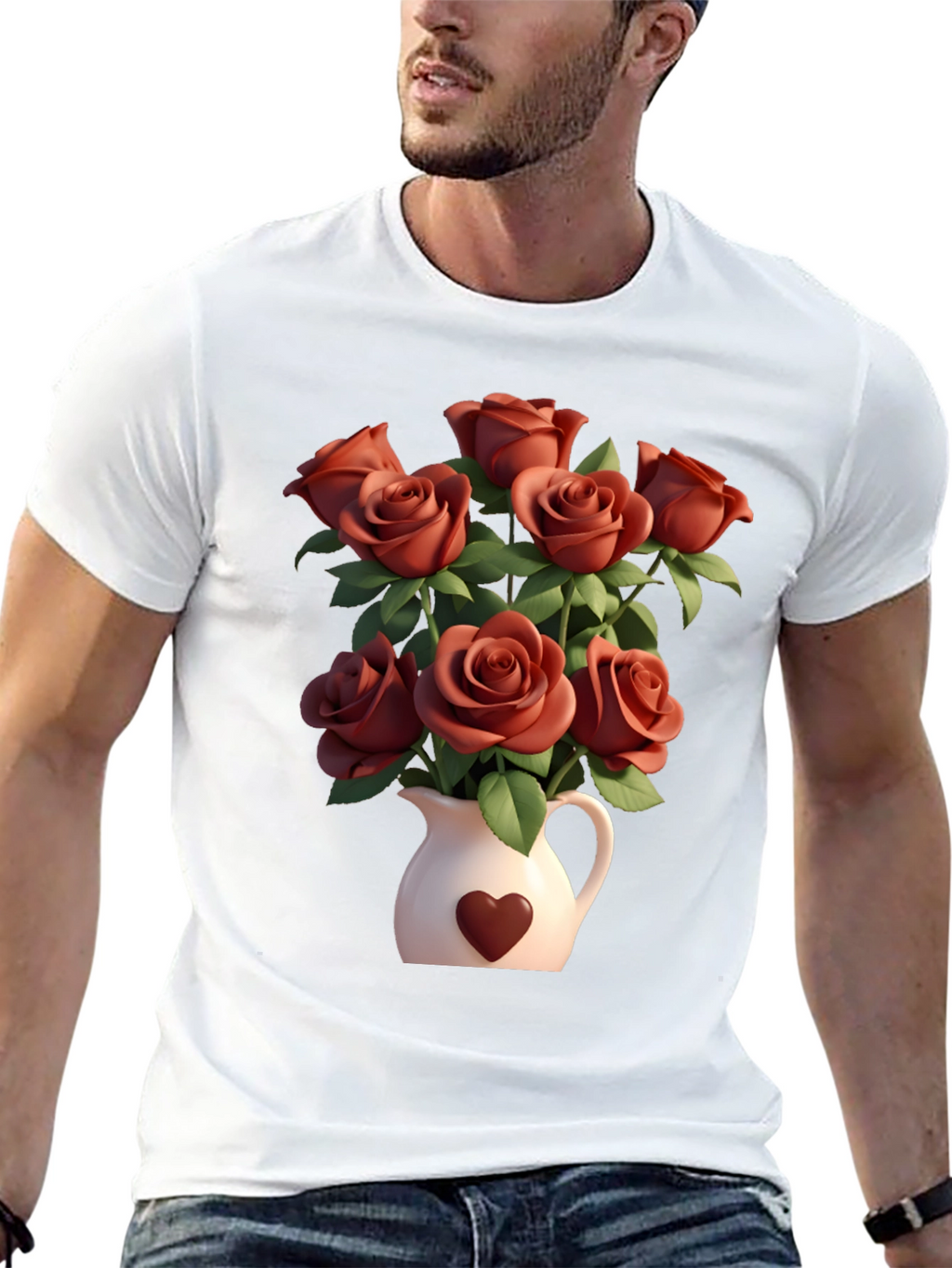 Floral Heart Vase T-Shirt