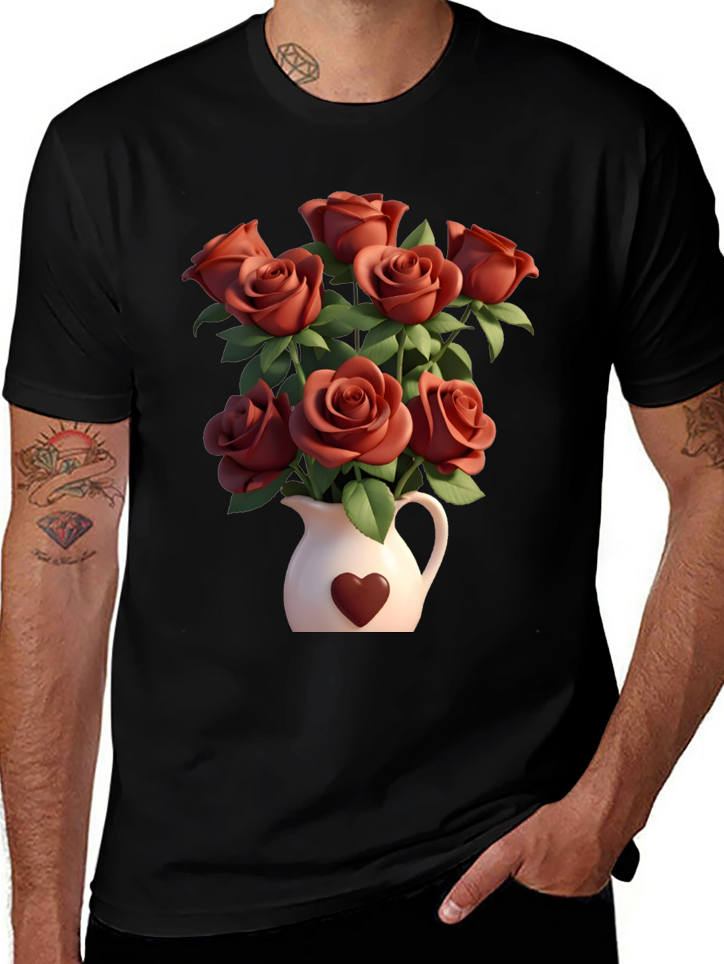 Floral Heart Vase T-Shirt