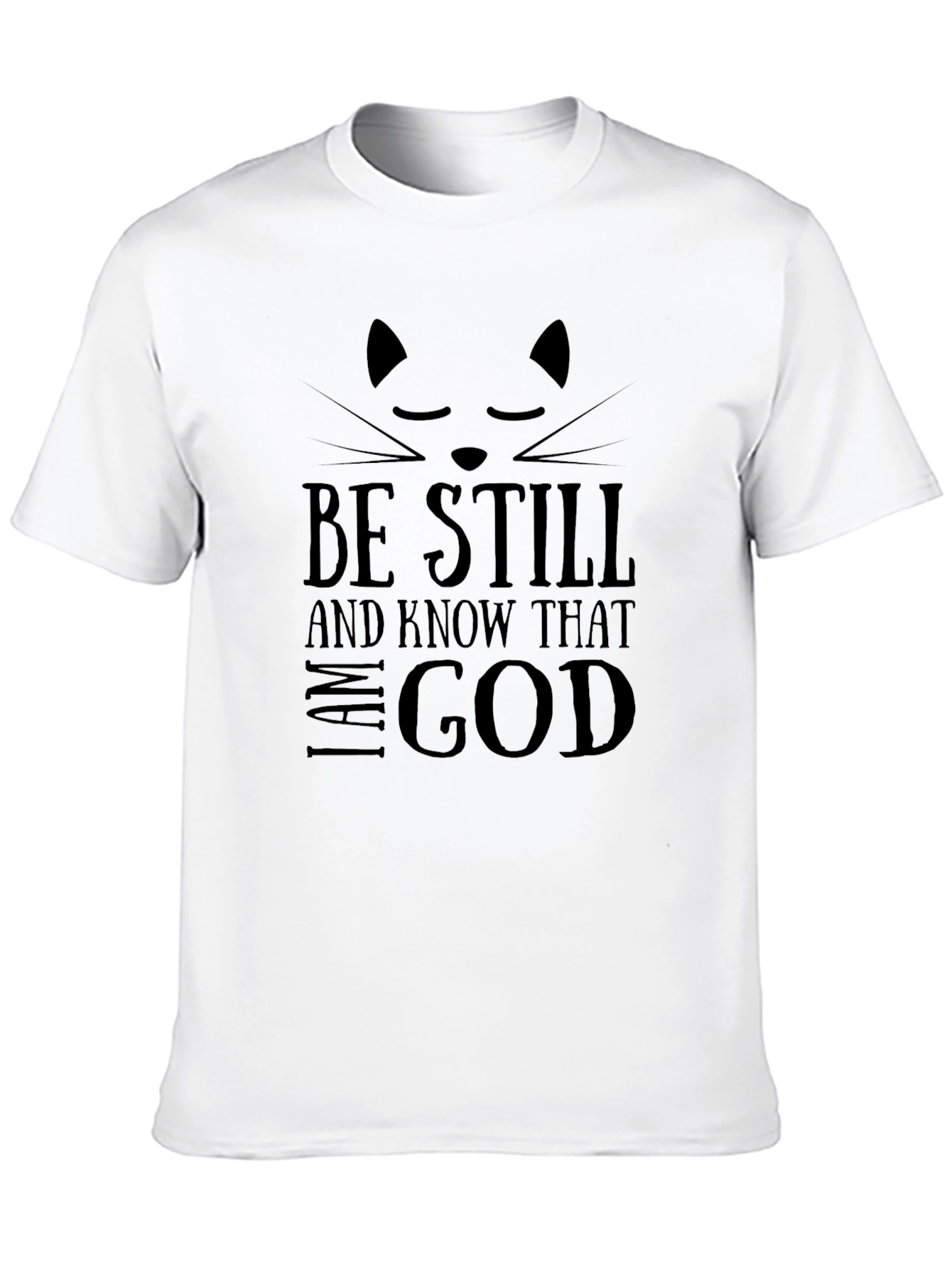 Be Still & Know Cat T-Shirt - Black