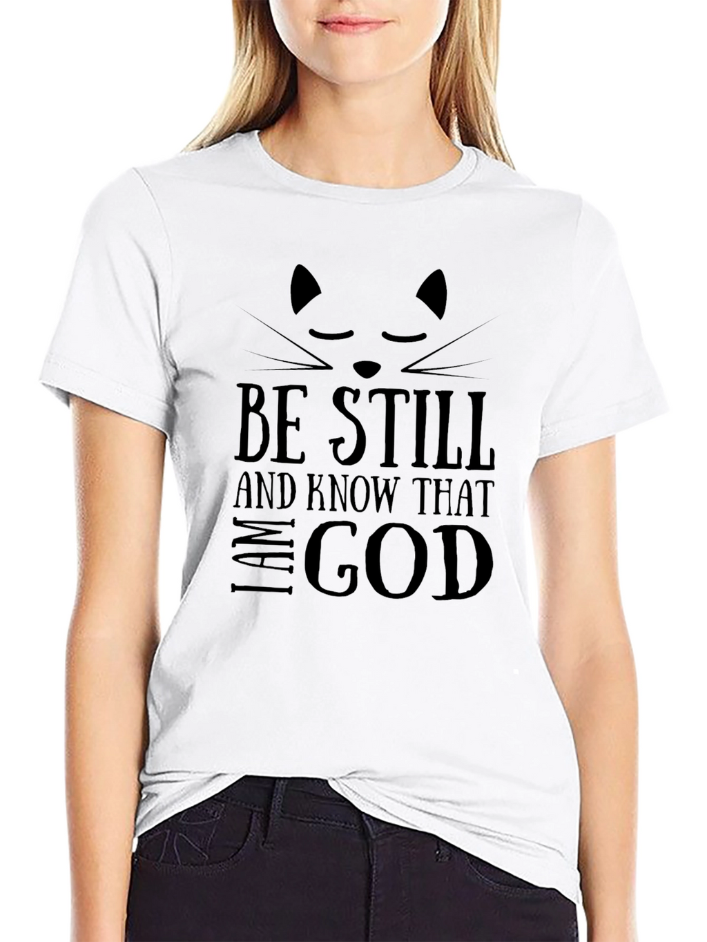 Be Still & Know Cat T-Shirt - Black