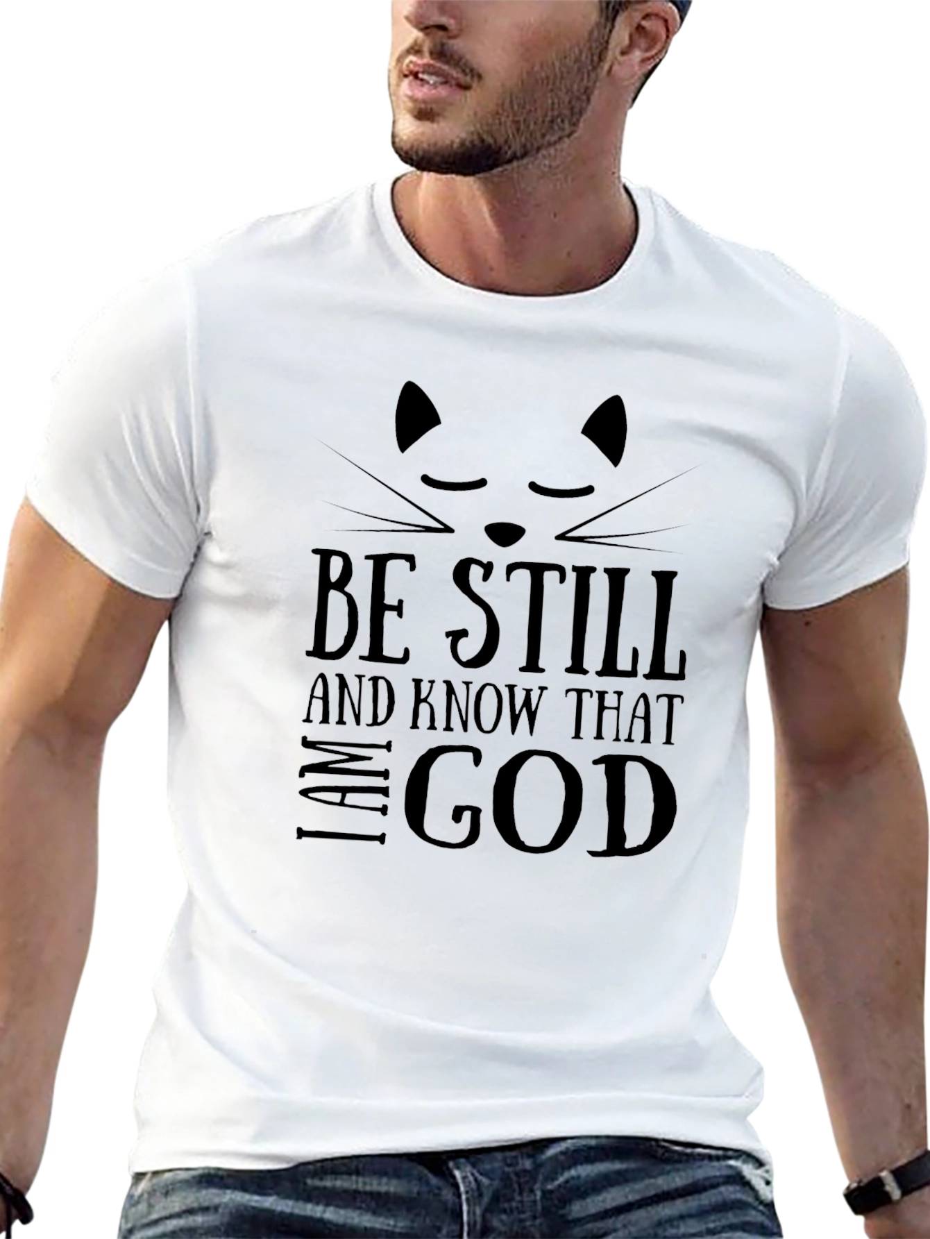 Be Still & Know Cat T-Shirt - Black