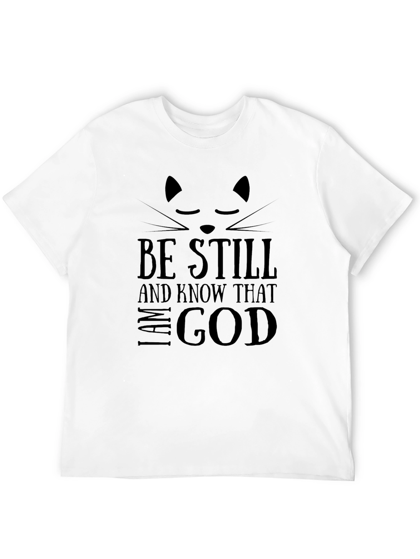 Be Still & Know Cat T-Shirt - Black