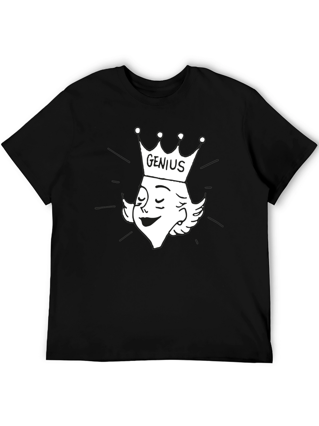 Genius Cartoon Graphic Tee - Black Cotton T-Shirt