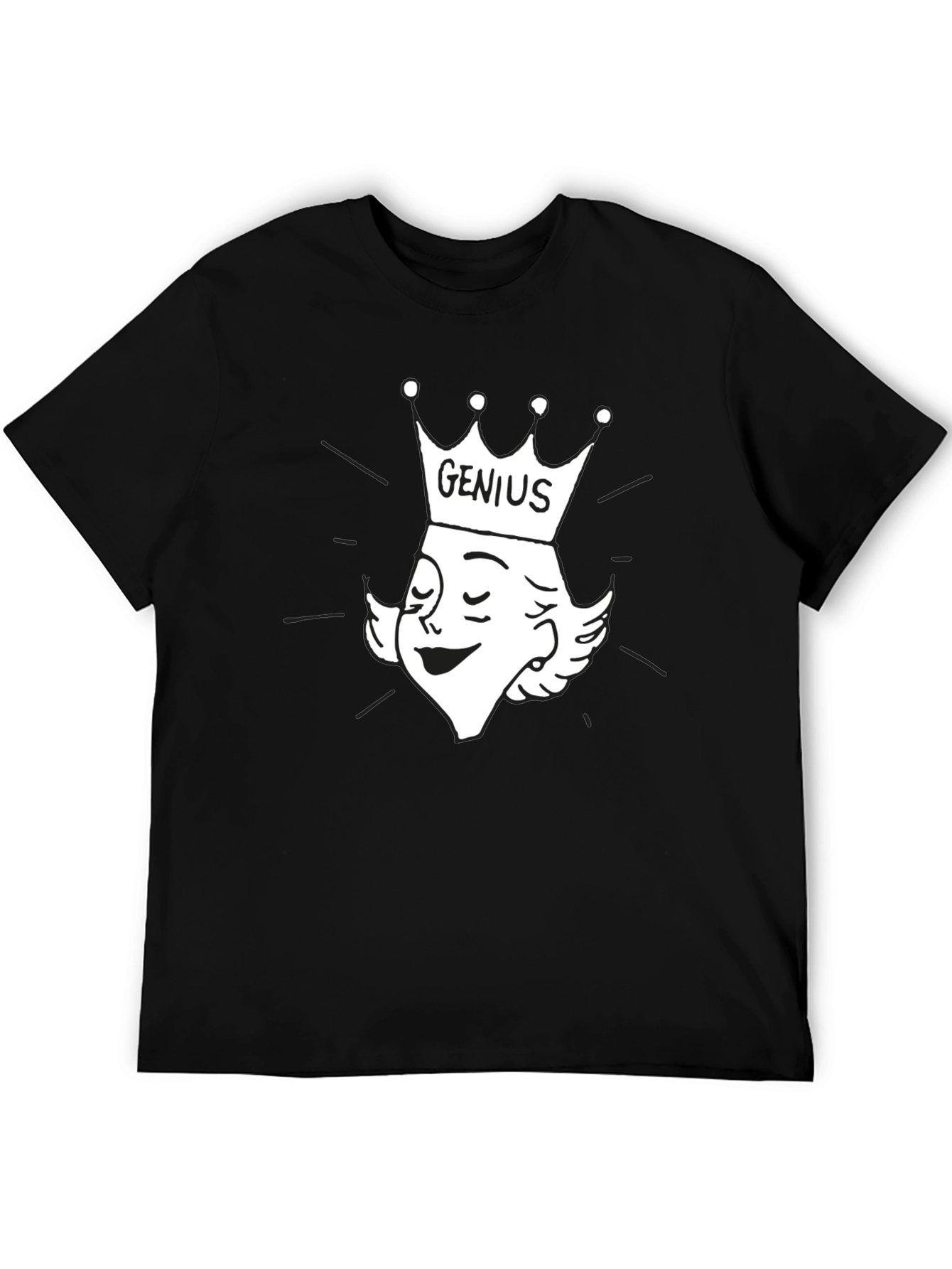 Genius Cartoon Graphic Tee - Black Cotton T-Shirt