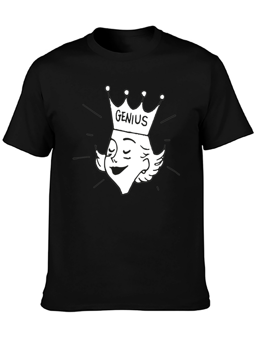 Genius Cartoon Graphic Tee - Black Cotton T-Shirt