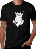 Genius Cartoon Graphic Tee - Black Cotton T-Shirt