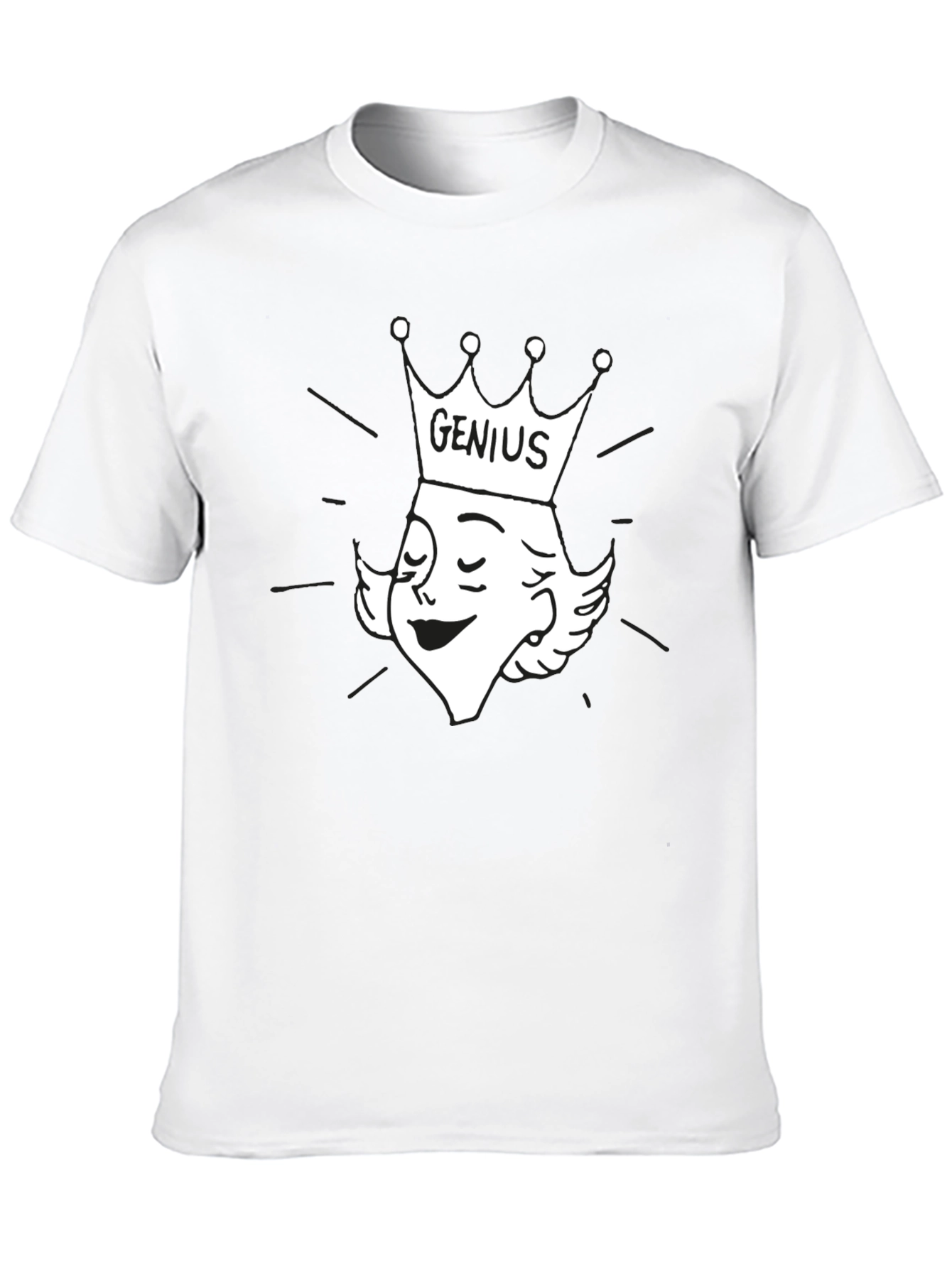 Genius Cartoon Graphic Tee - Black Cotton T-Shirt