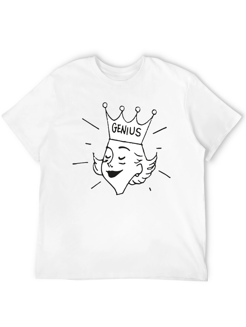 Genius Cartoon Graphic Tee - Black Cotton T-Shirt