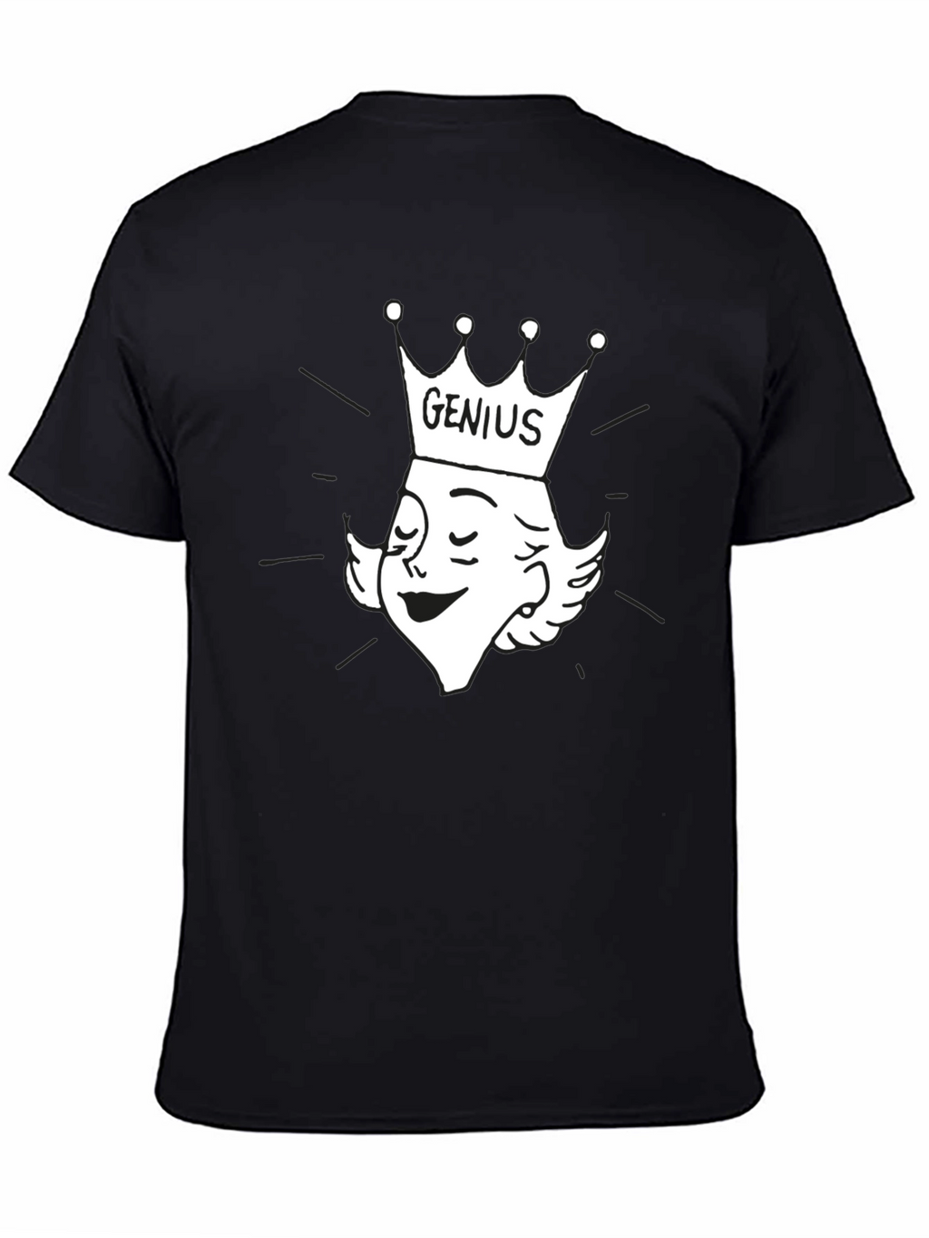 Genius Cartoon Graphic Tee - Black Cotton T-Shirt