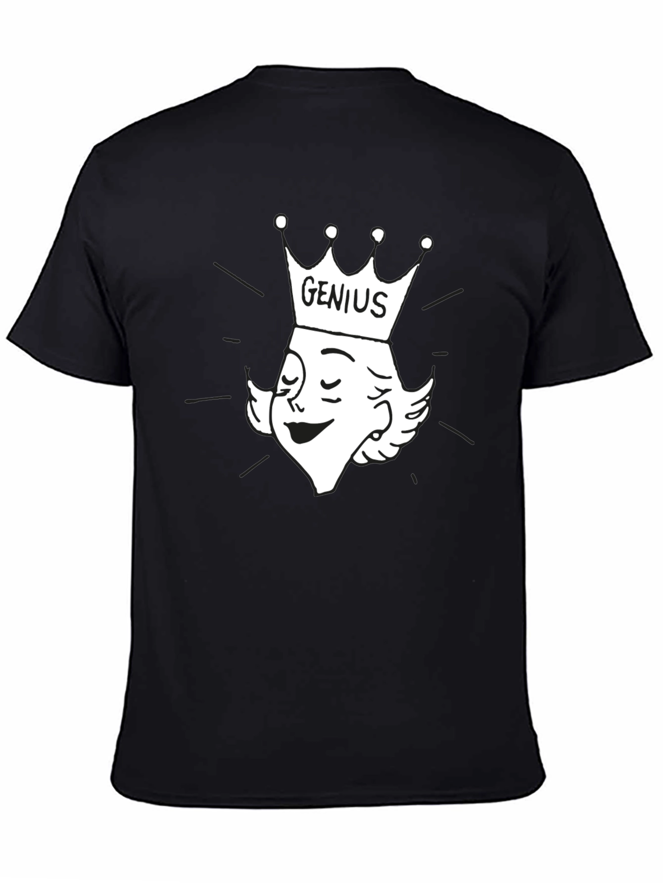Genius Cartoon Graphic Tee - Black Cotton T-Shirt